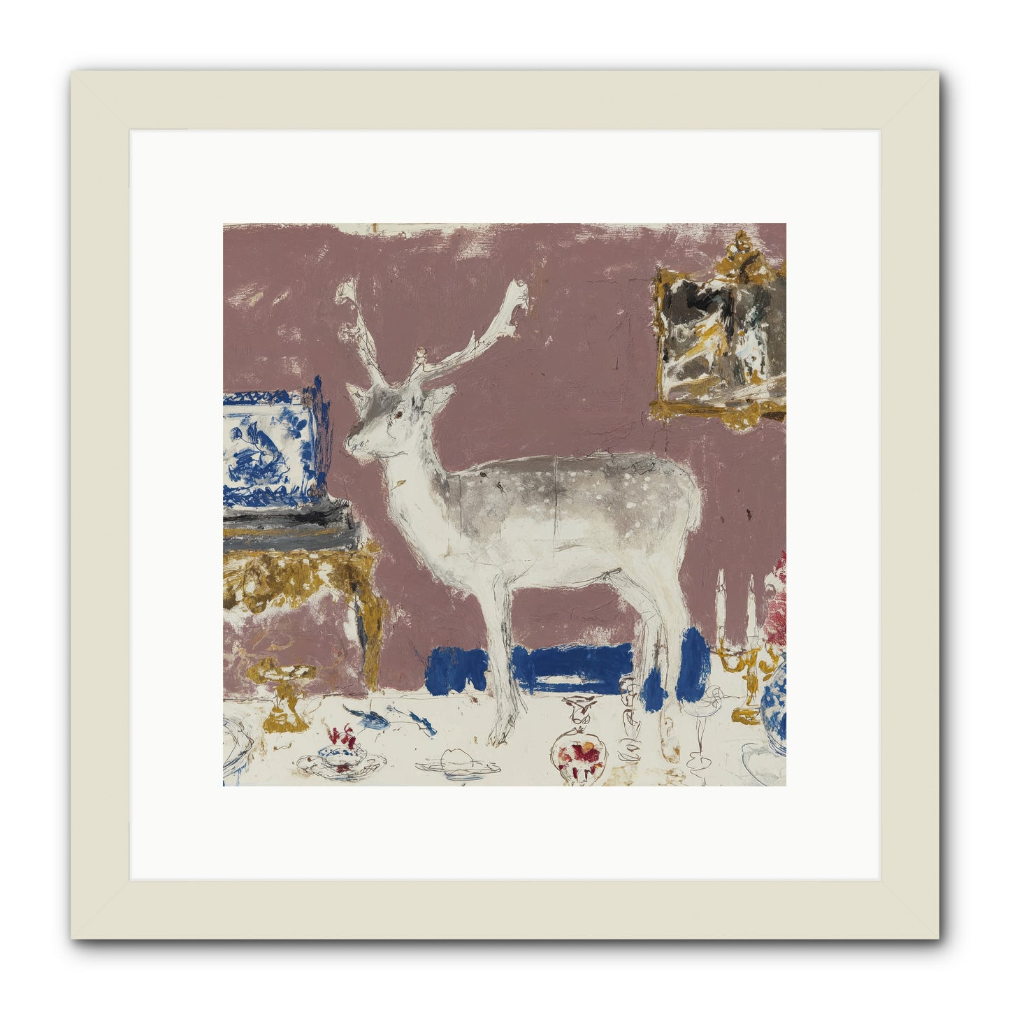 She Pours for Whoever Shows Up -- Framed Print - White 12x12