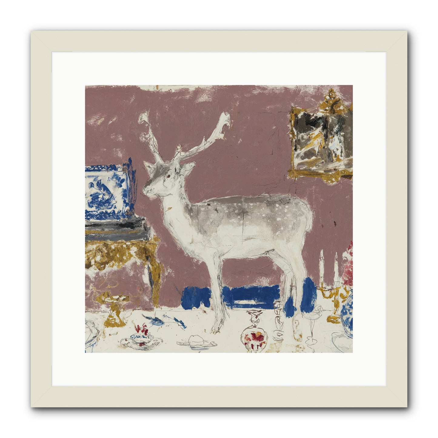 She Pours for Whoever Shows Up -- Framed Print - White 16x16