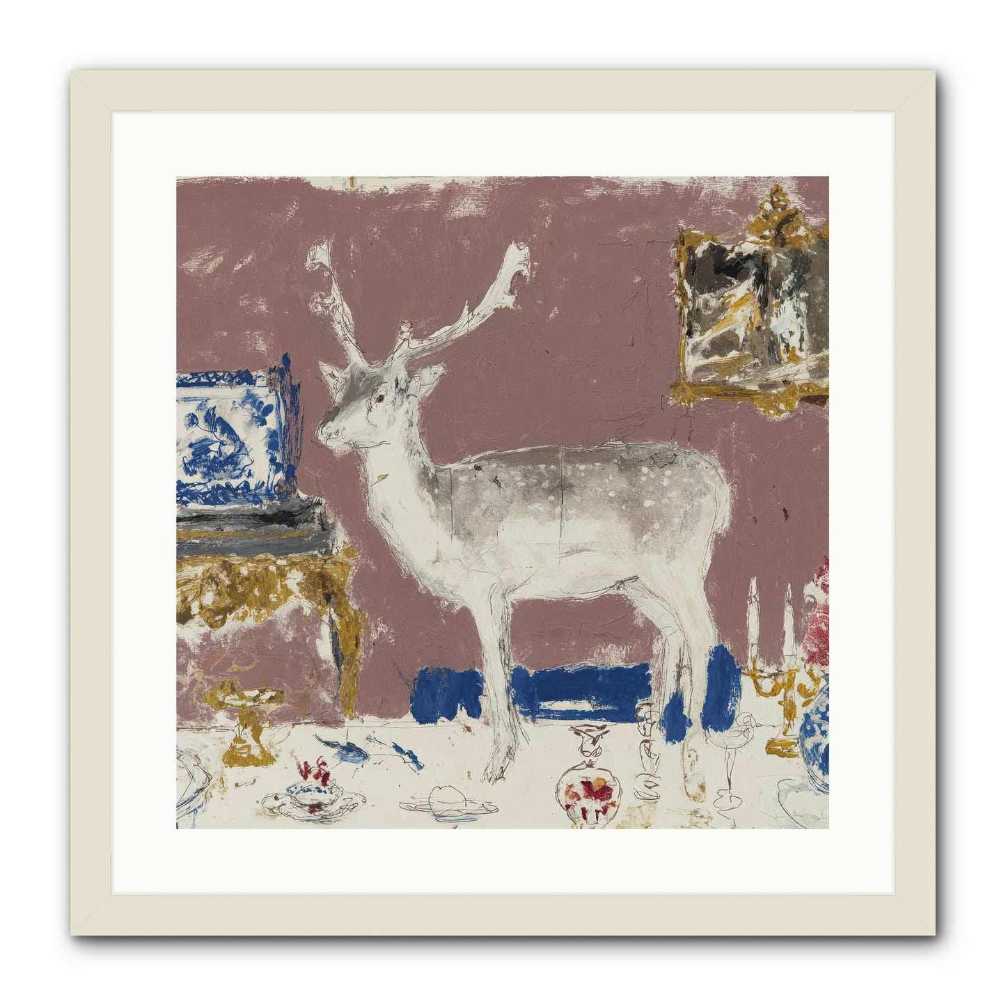 She Pours for Whoever Shows Up -- Framed Print - White 20x20