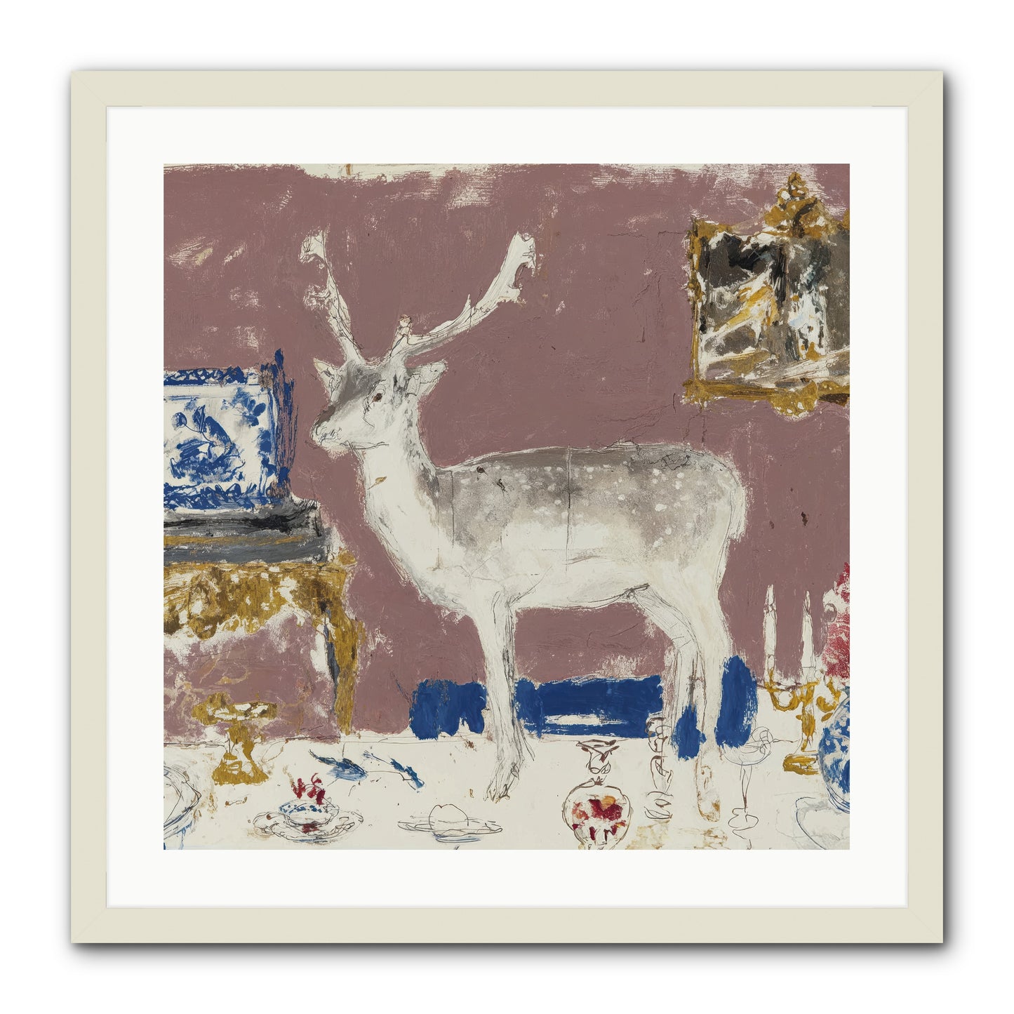 She Pours for Whoever Shows Up -- Framed Print - White 24x24