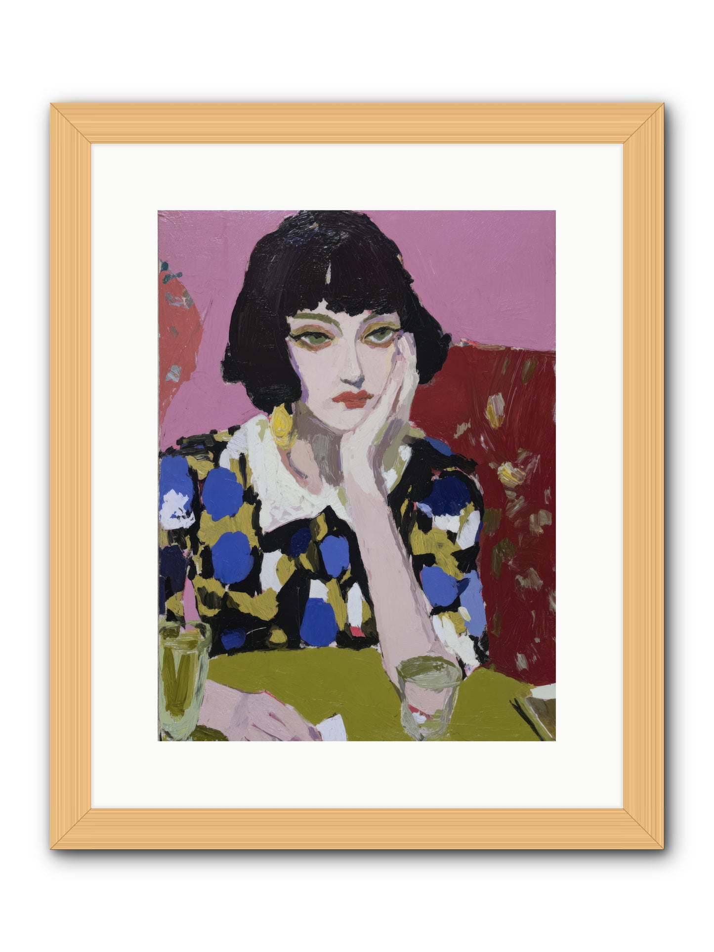 She Reconsidered -- Framed Print - Natural 12x16