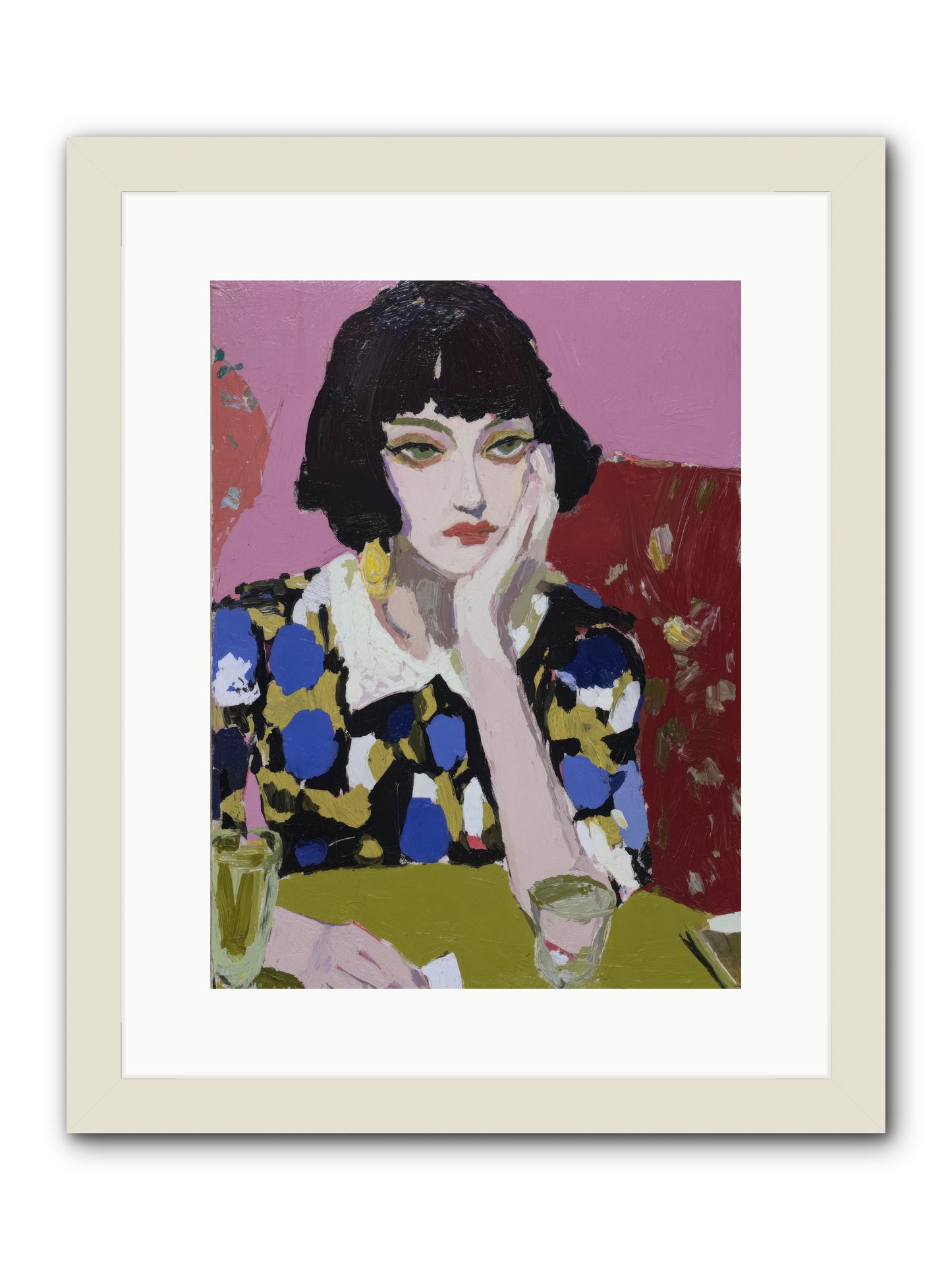 She Reconsidered -- Framed Print - White 12x16