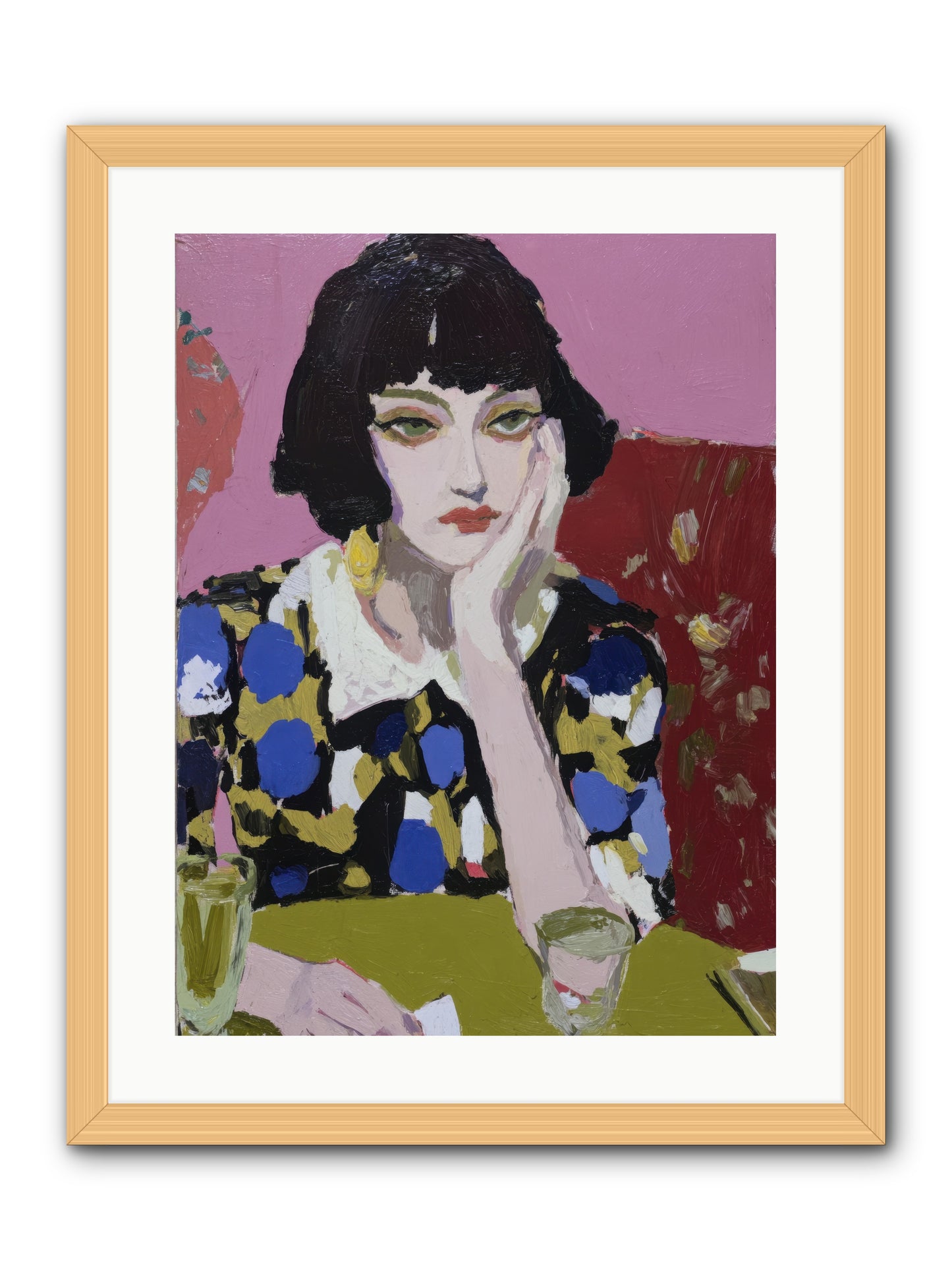 She Reconsidered -- Framed Print - Natural 18x24