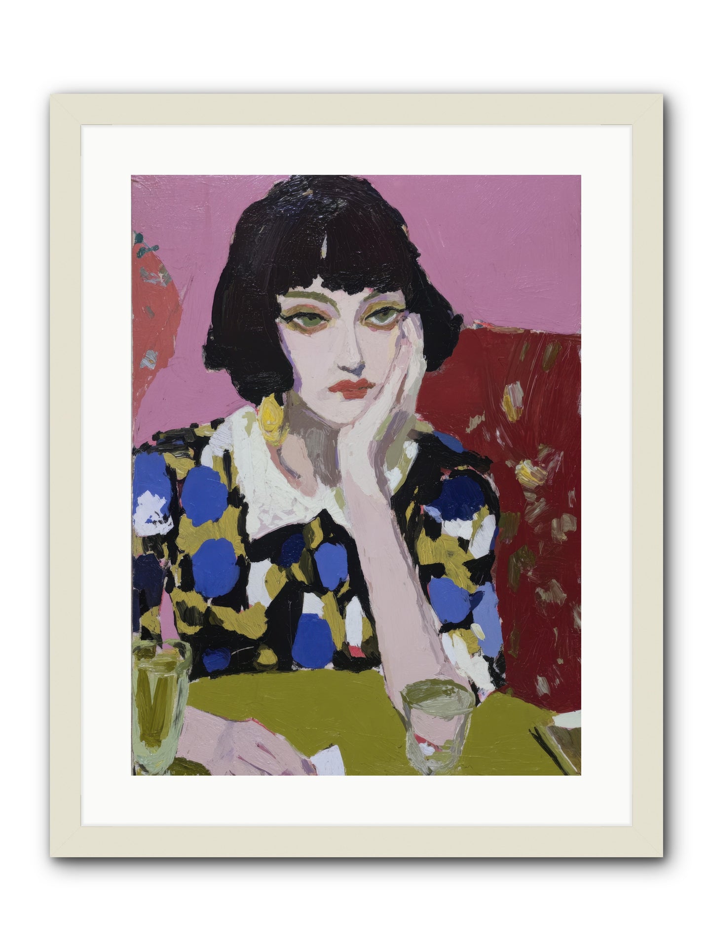 She Reconsidered -- Framed Print - White 18x24