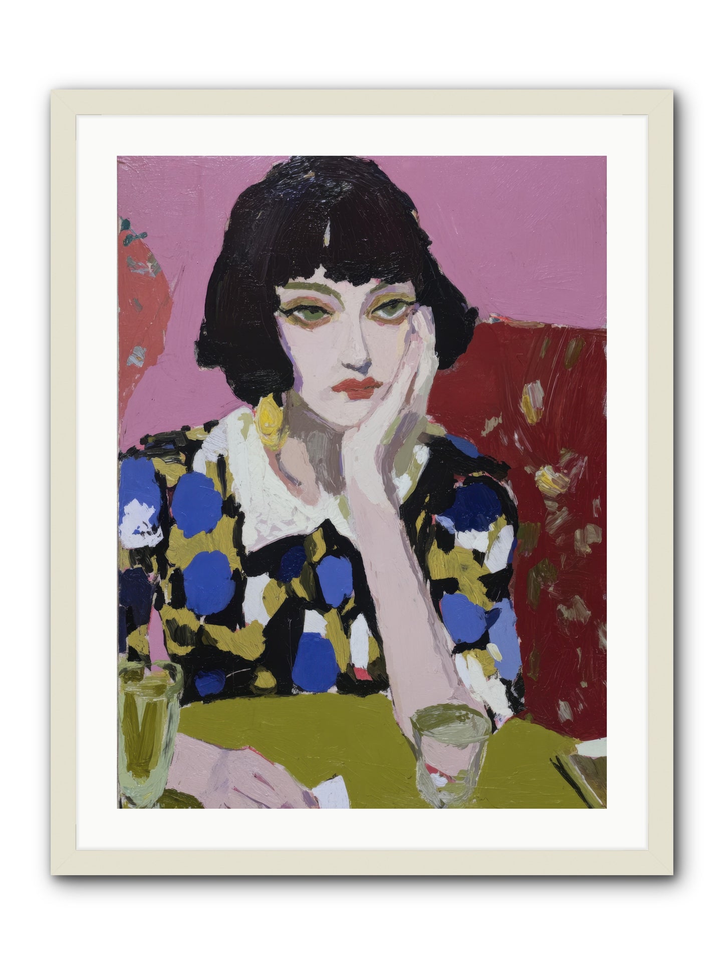 She Reconsidered -- Framed Print - White 24x32