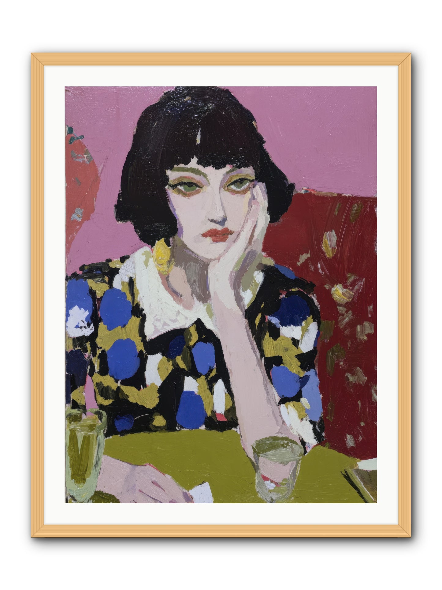 She Reconsidered -- Framed Print - Natural 30x40