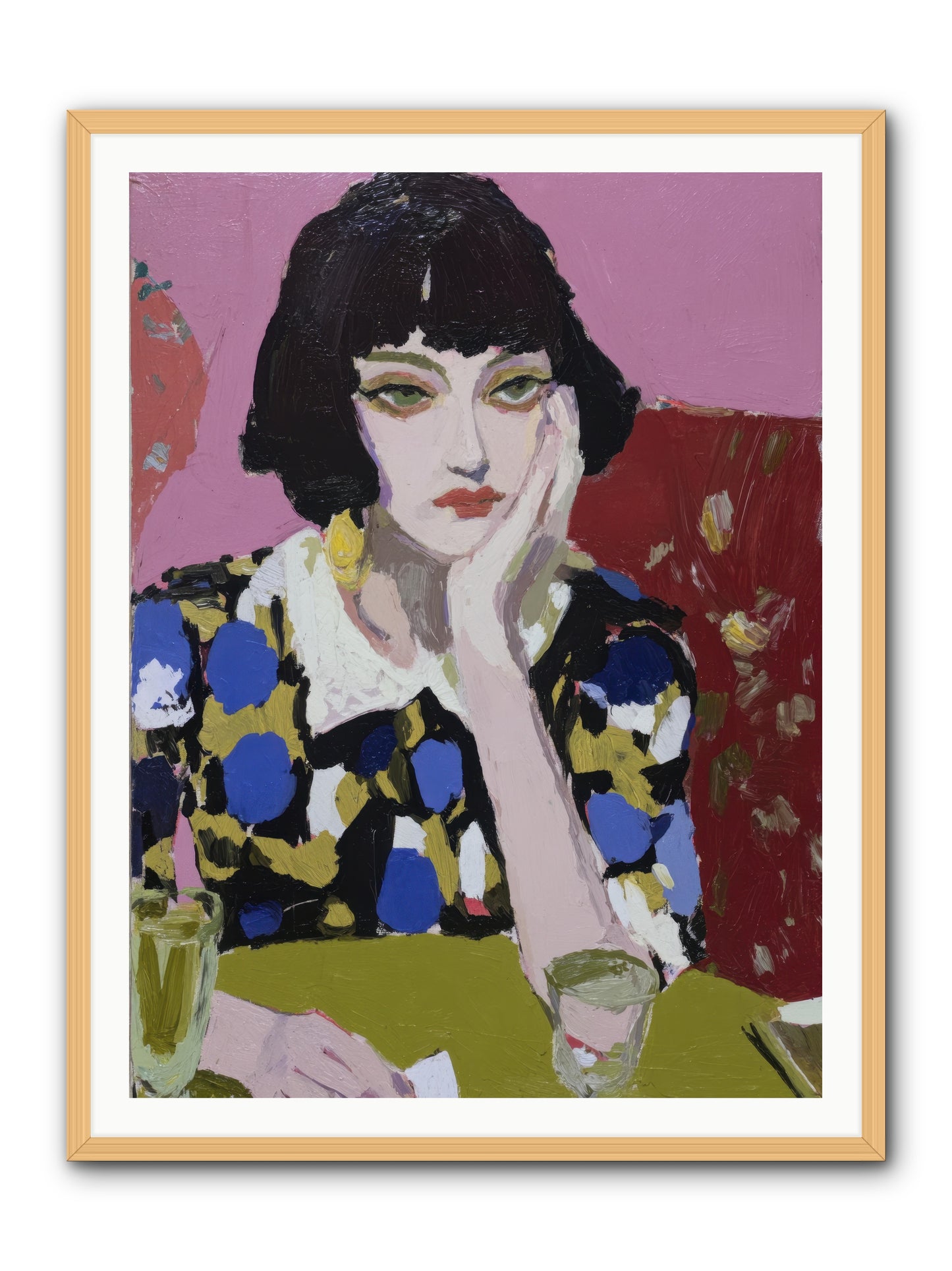 She Reconsidered -- Framed Print - Natural 36x48