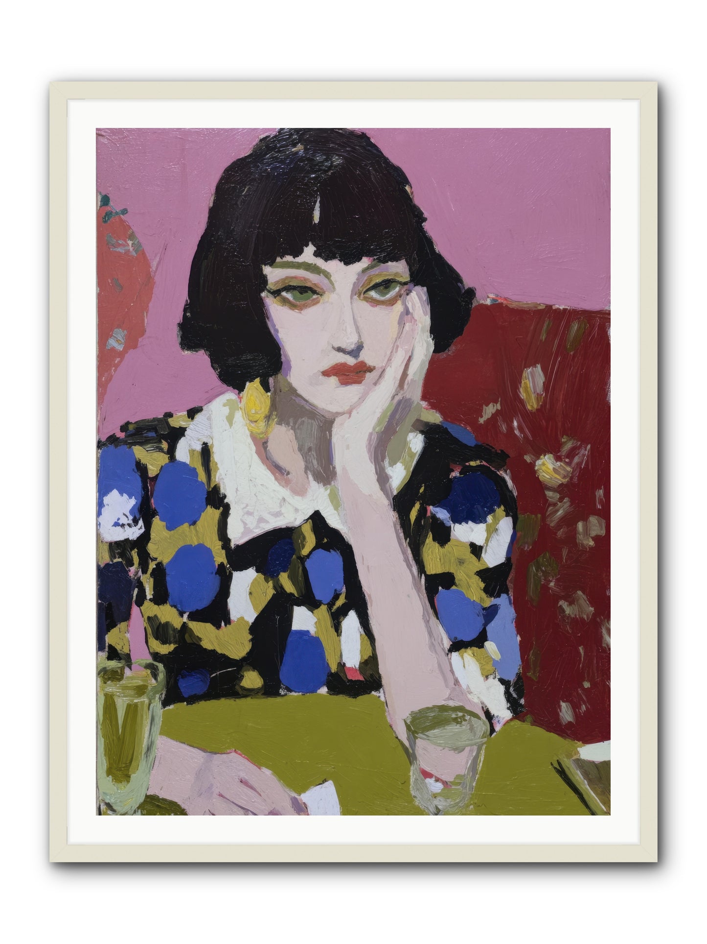 She Reconsidered -- Framed Print - White 36x48