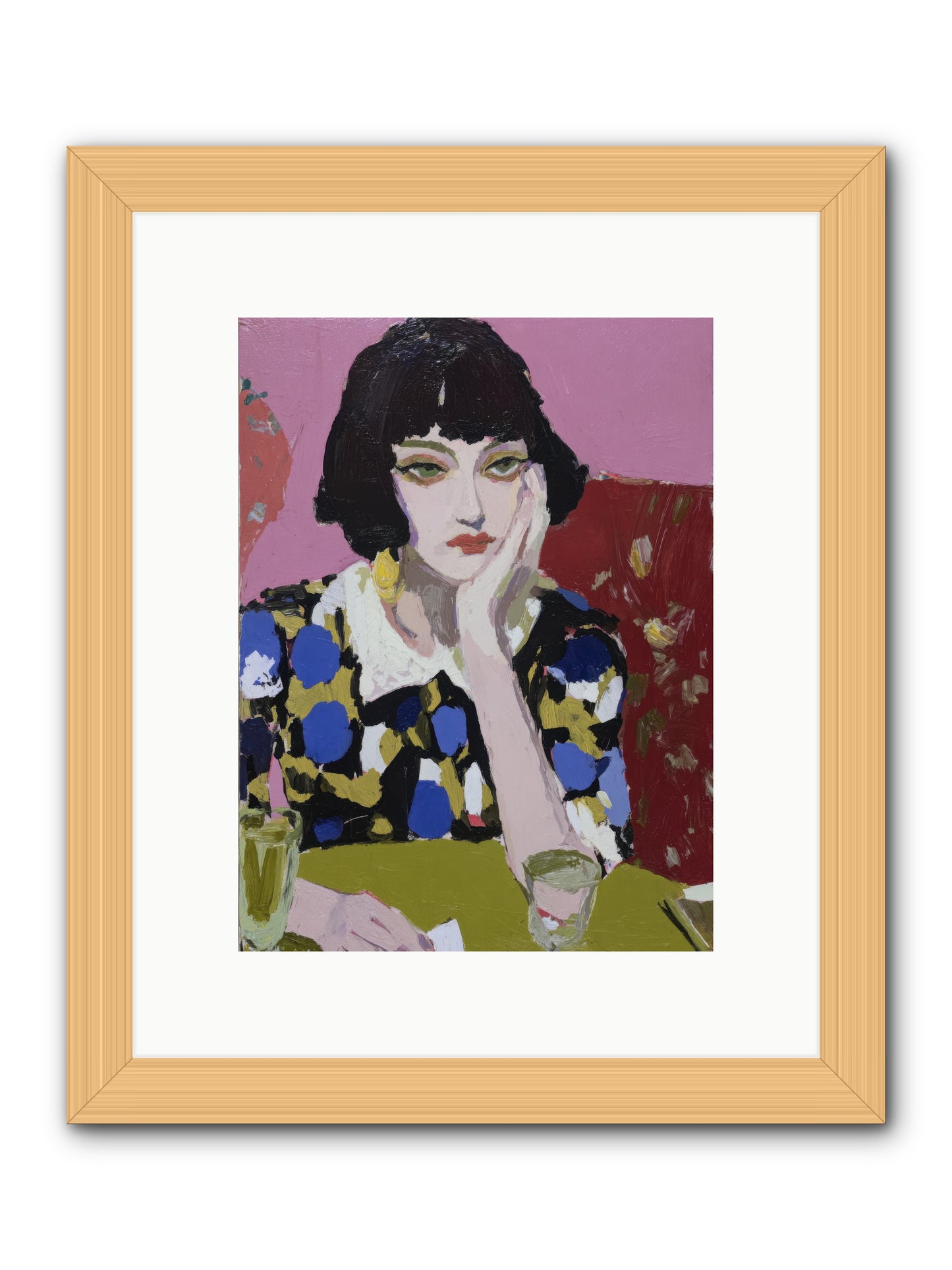 She Reconsidered -- Framed Print - Natural 9x12