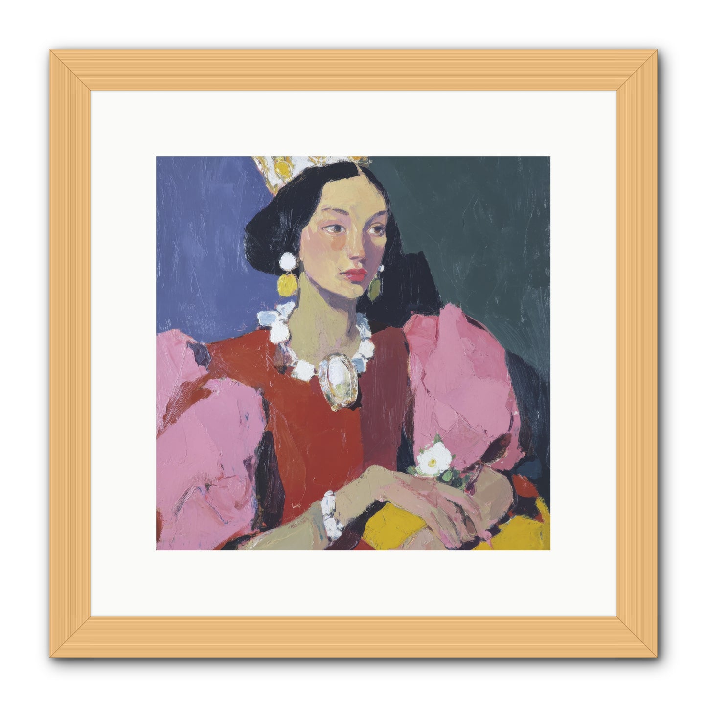 She Stood Apart -- Framed Print - Natural 12x12