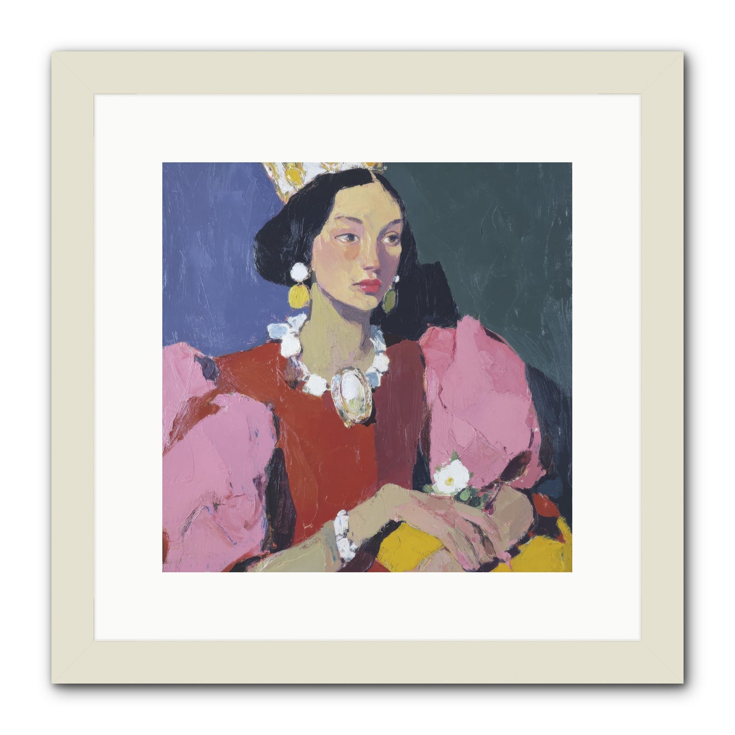She Stood Apart -- Framed Print - White 12x12