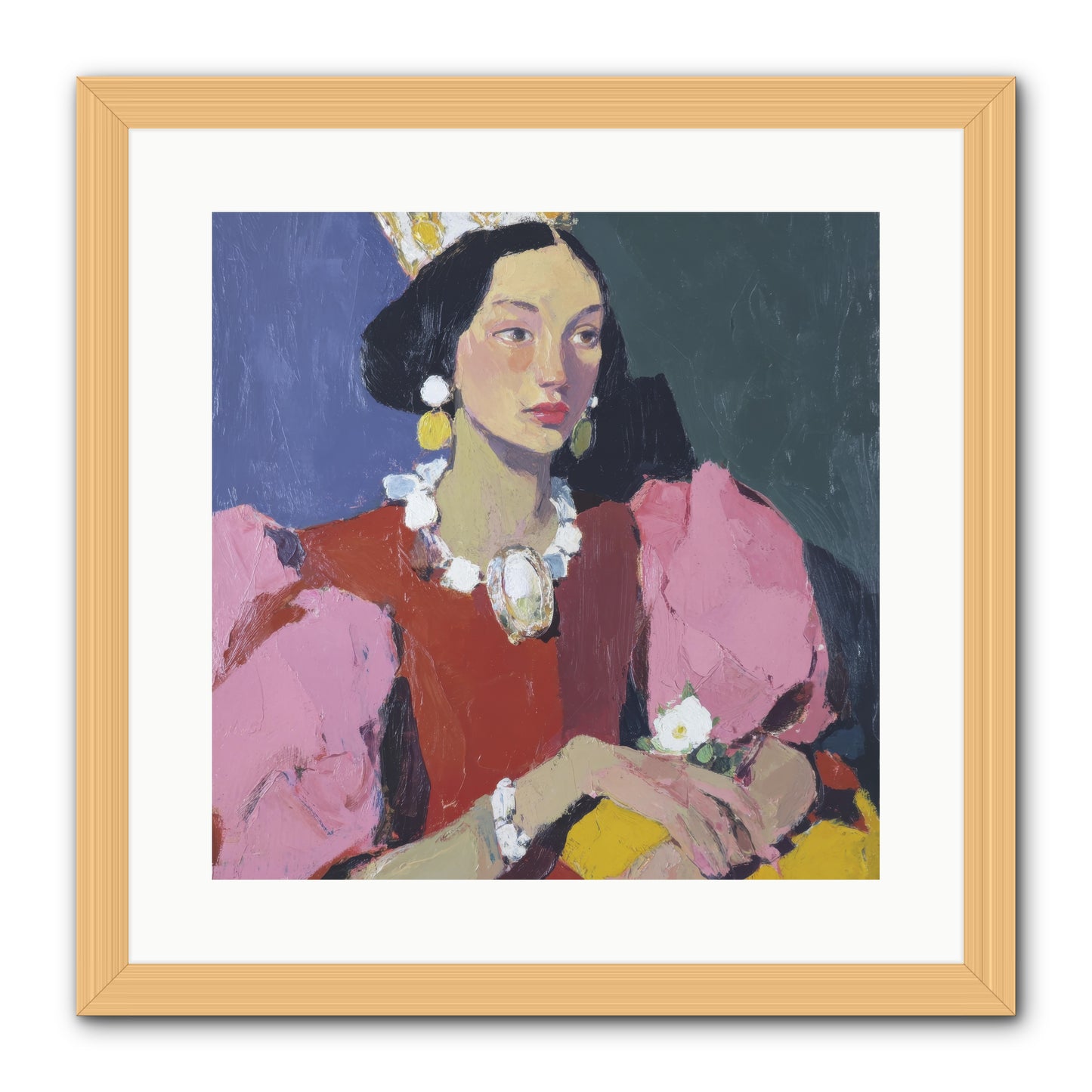 She Stood Apart -- Framed Print - Natural 16x16