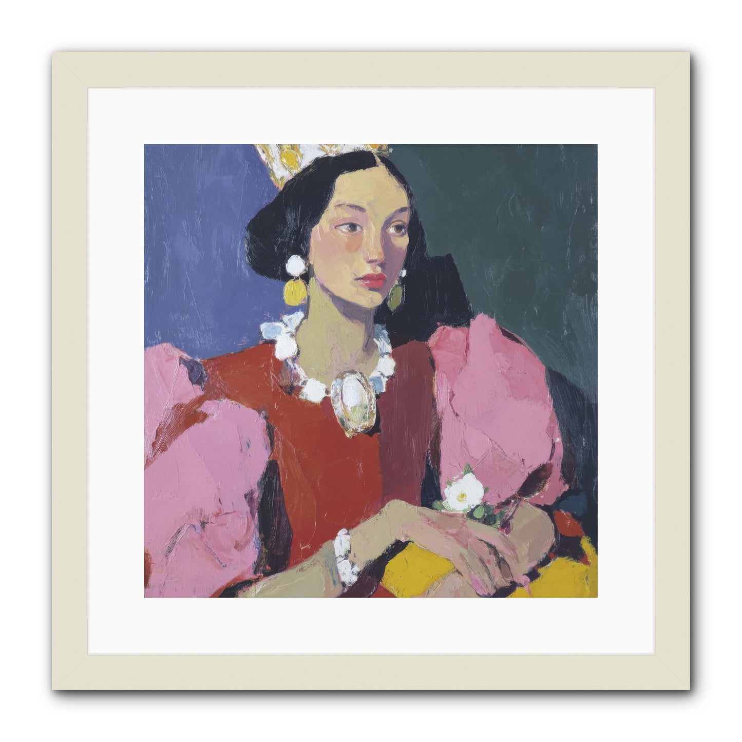 She Stood Apart -- Framed Print - White 16x16