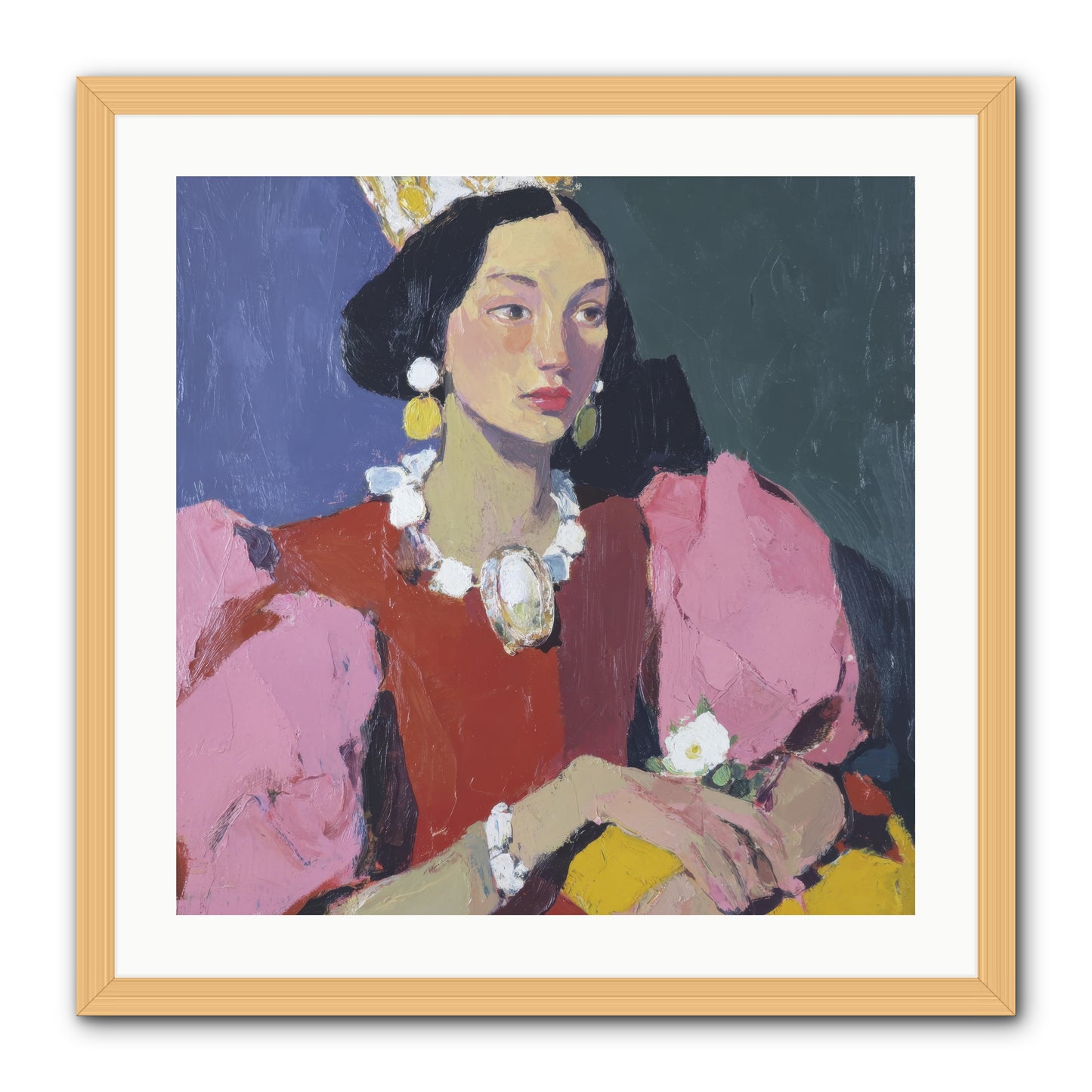 She Stood Apart -- Framed Print - Natural 24x24