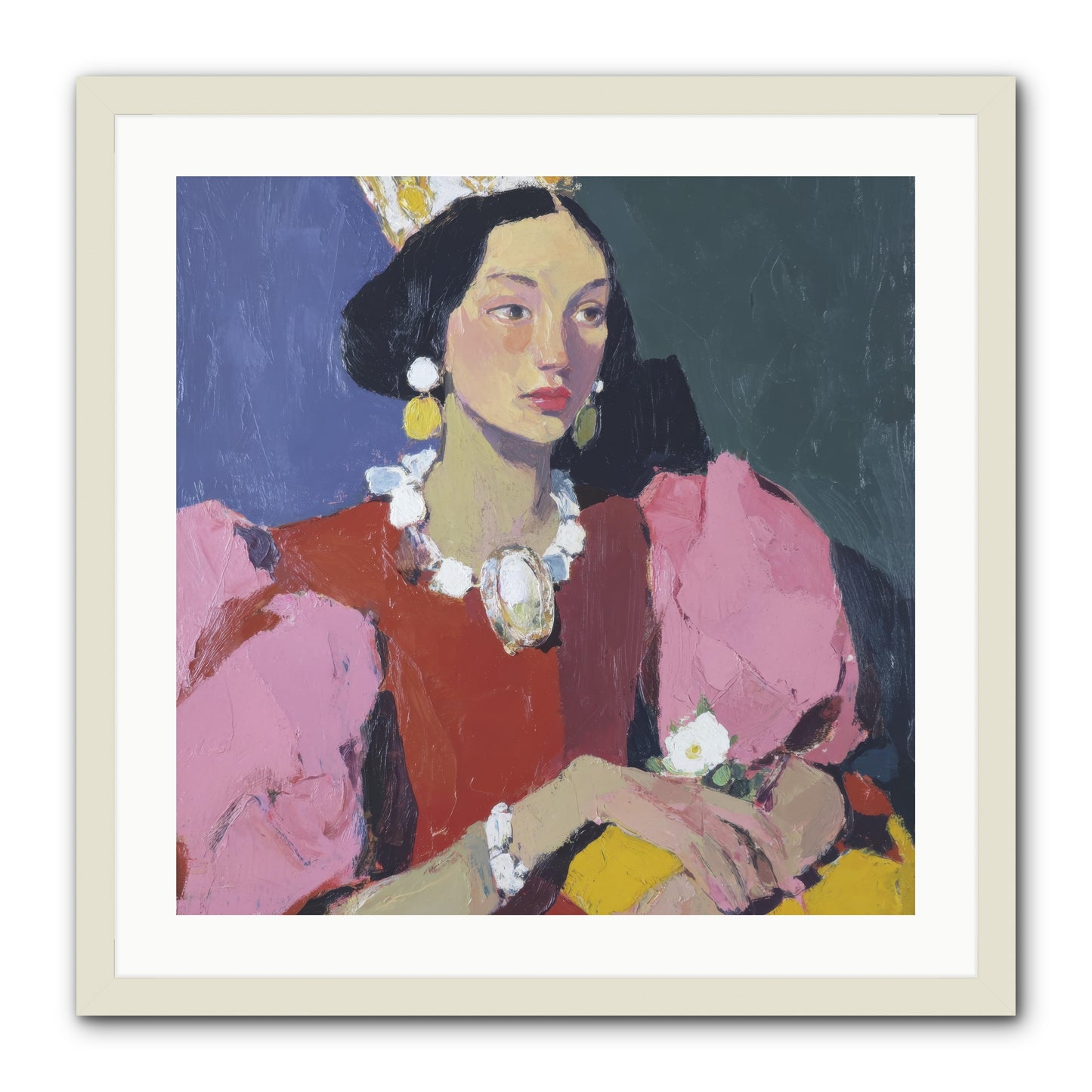 She Stood Apart -- Framed Print - White 24x24