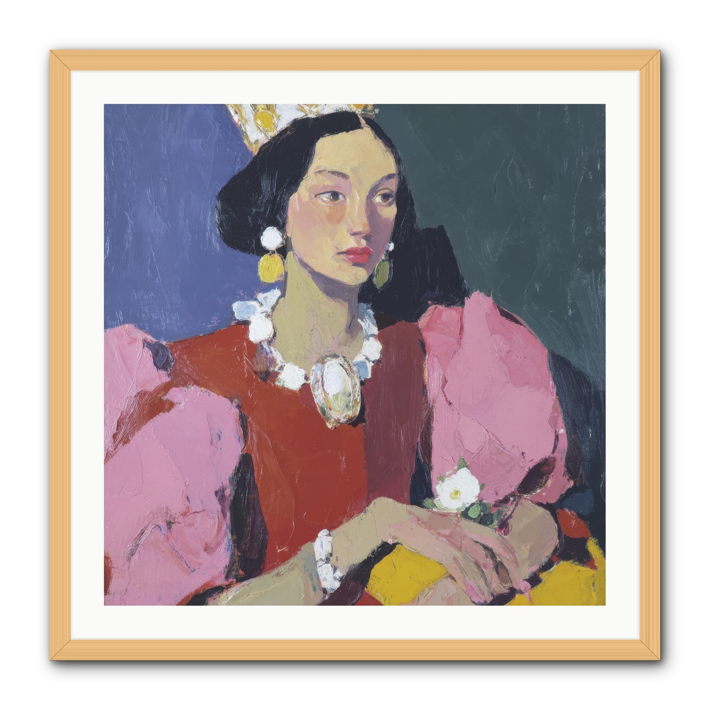 She Stood Apart -- Framed Print - Natural 30x30