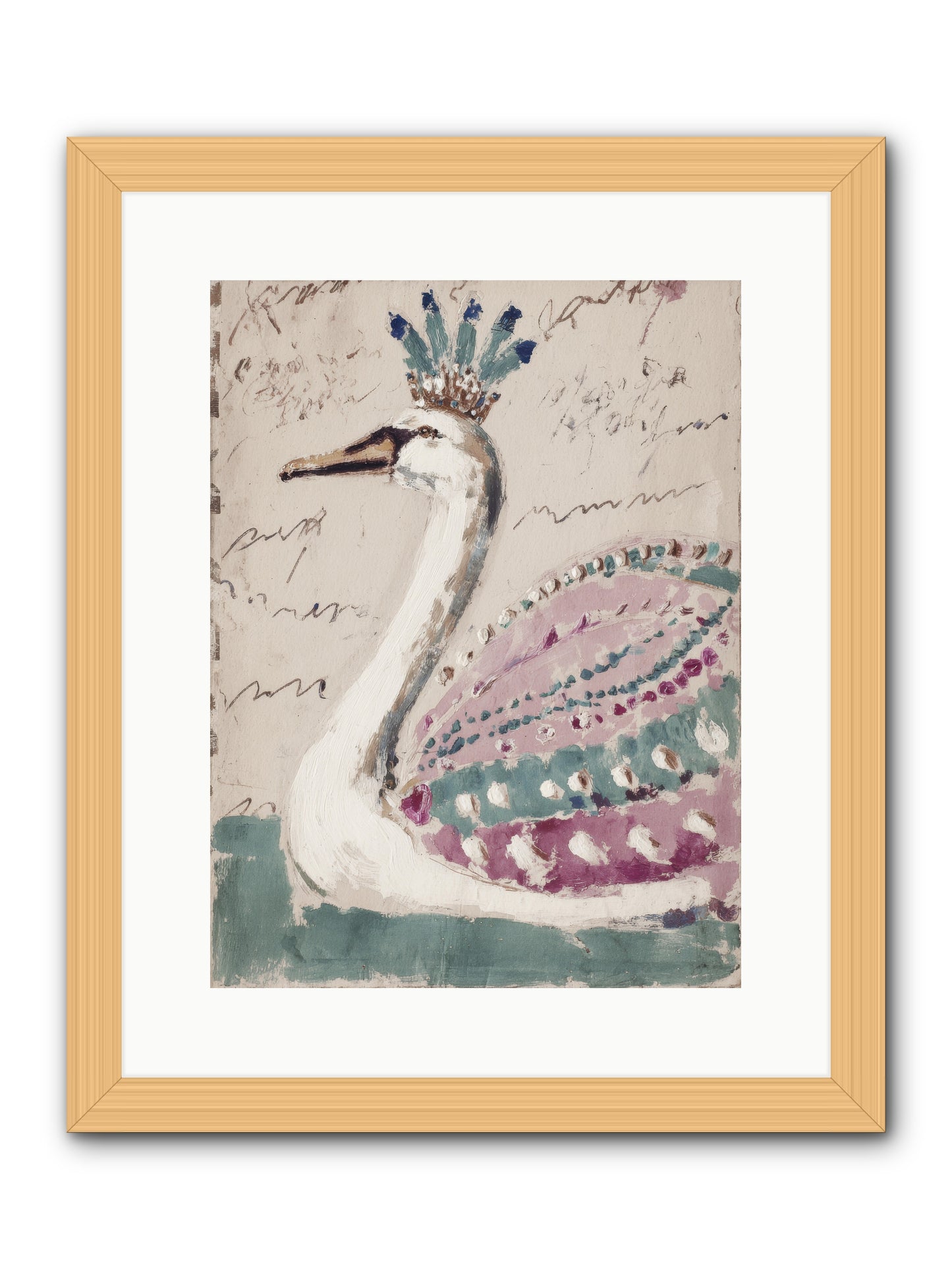 She Suddenly Remembered -- Framed Print - Natural 12x16