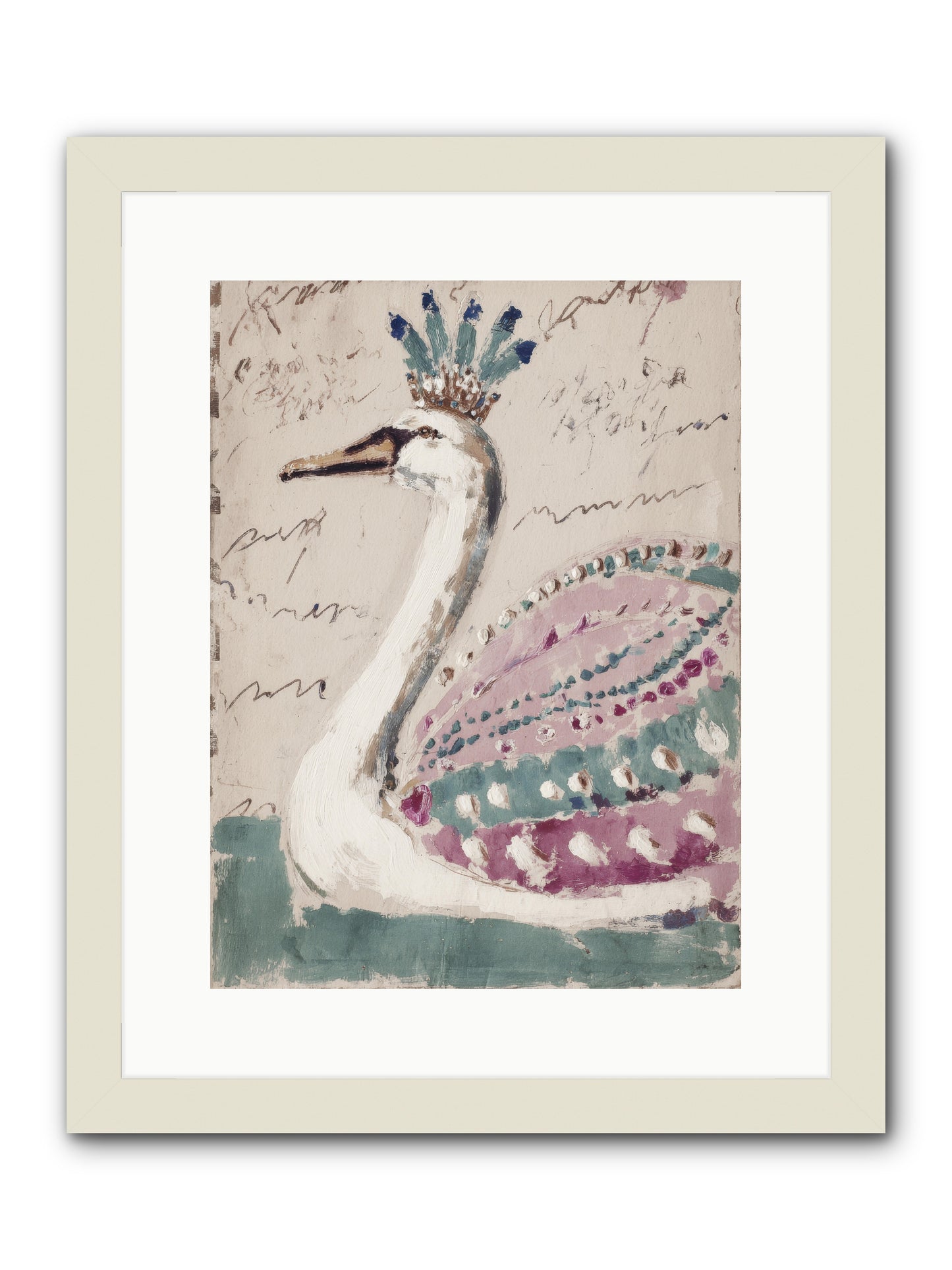 She Suddenly Remembered -- Framed Print - White 12x16