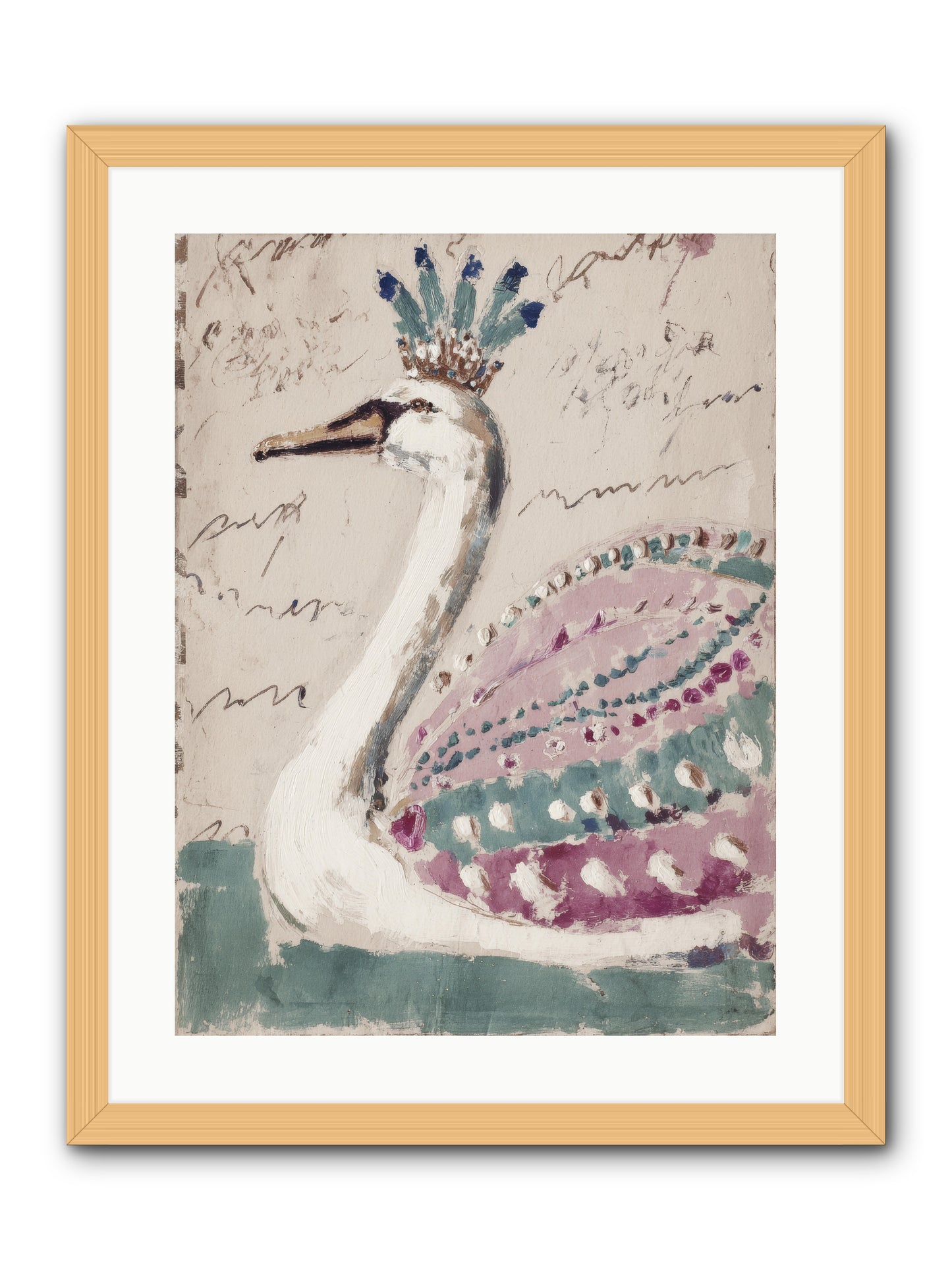 She Suddenly Remembered -- Framed Print - Natural 18x24