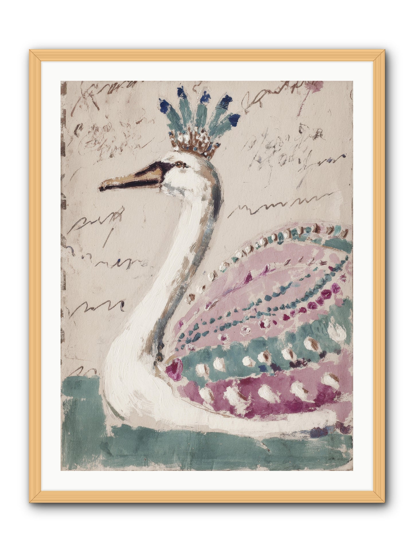 She Suddenly Remembered -- Framed Print - Natural 30x40