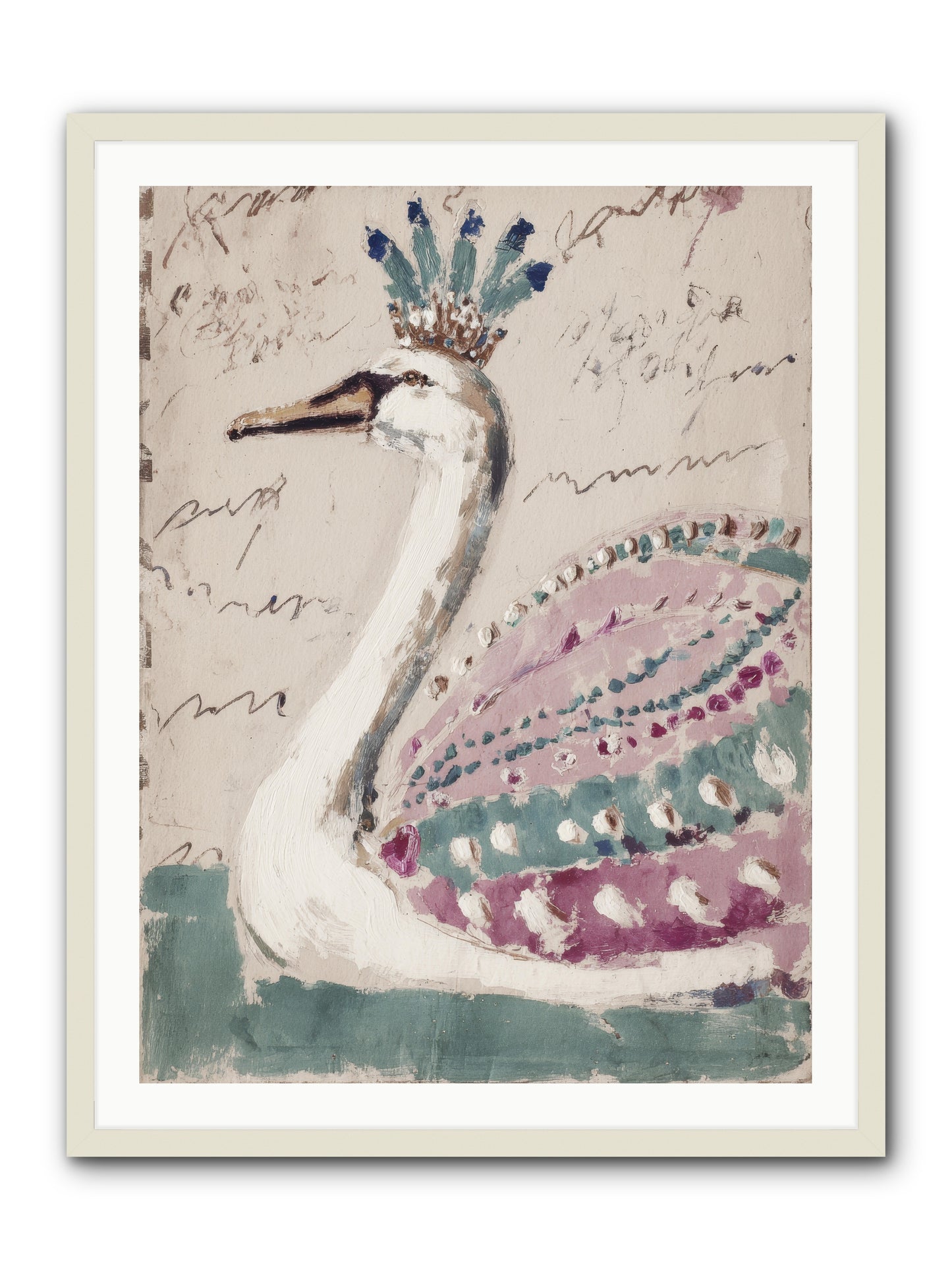 She Suddenly Remembered -- Framed Print - White 30x40