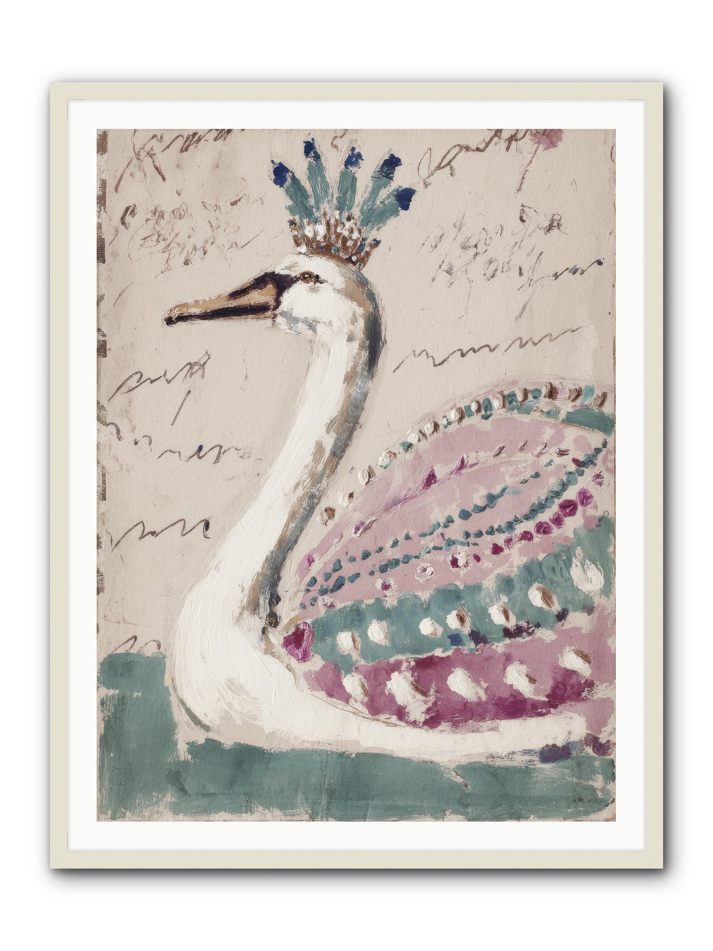 She Suddenly Remembered -- Framed Print - White 36x48