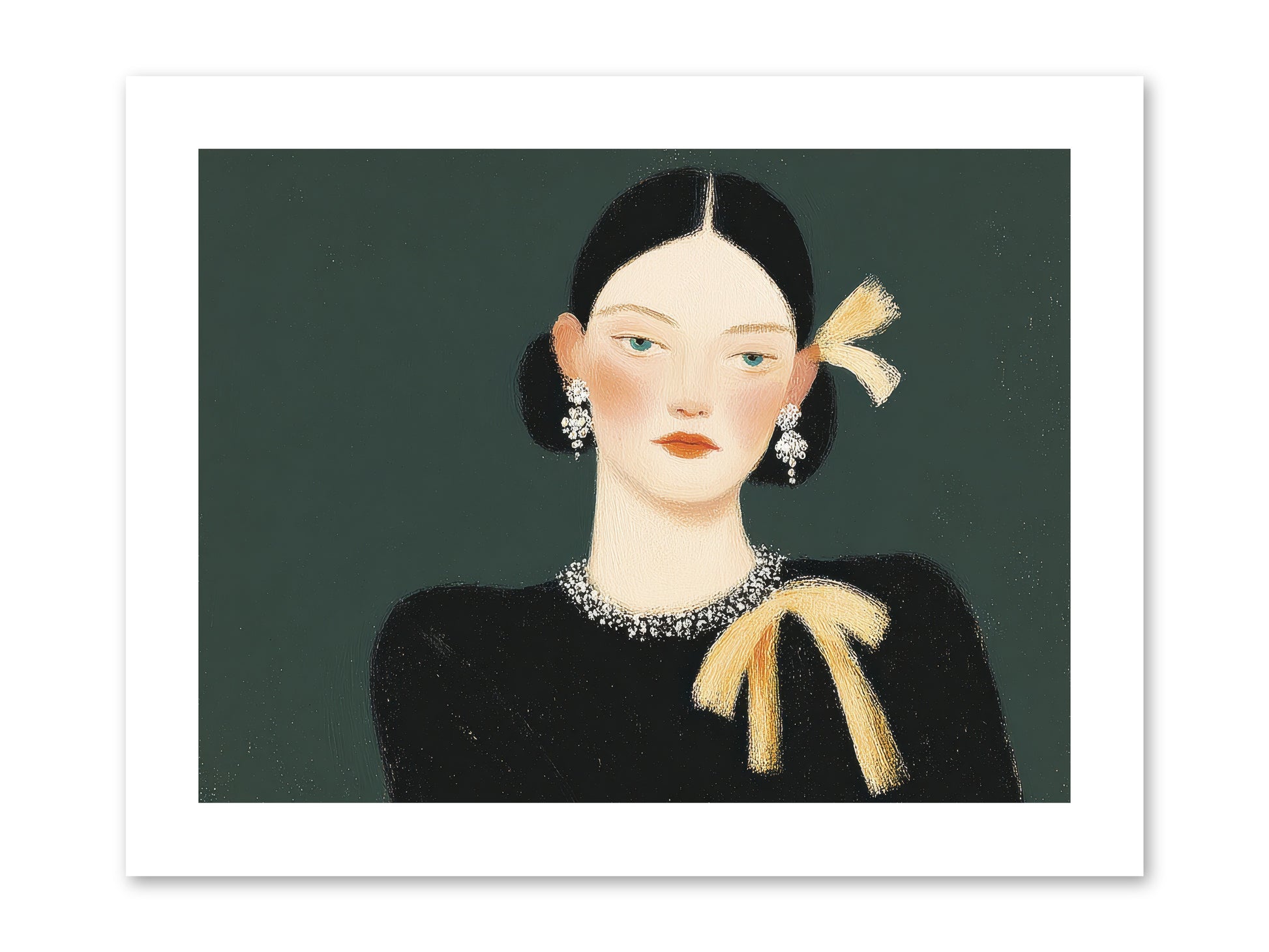 She Tied It Twice -- Paper Print 12x9