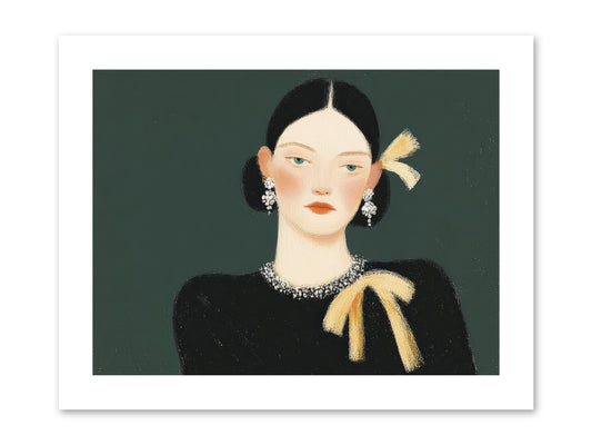 She Tied It Twice -- Paper Print 12x9