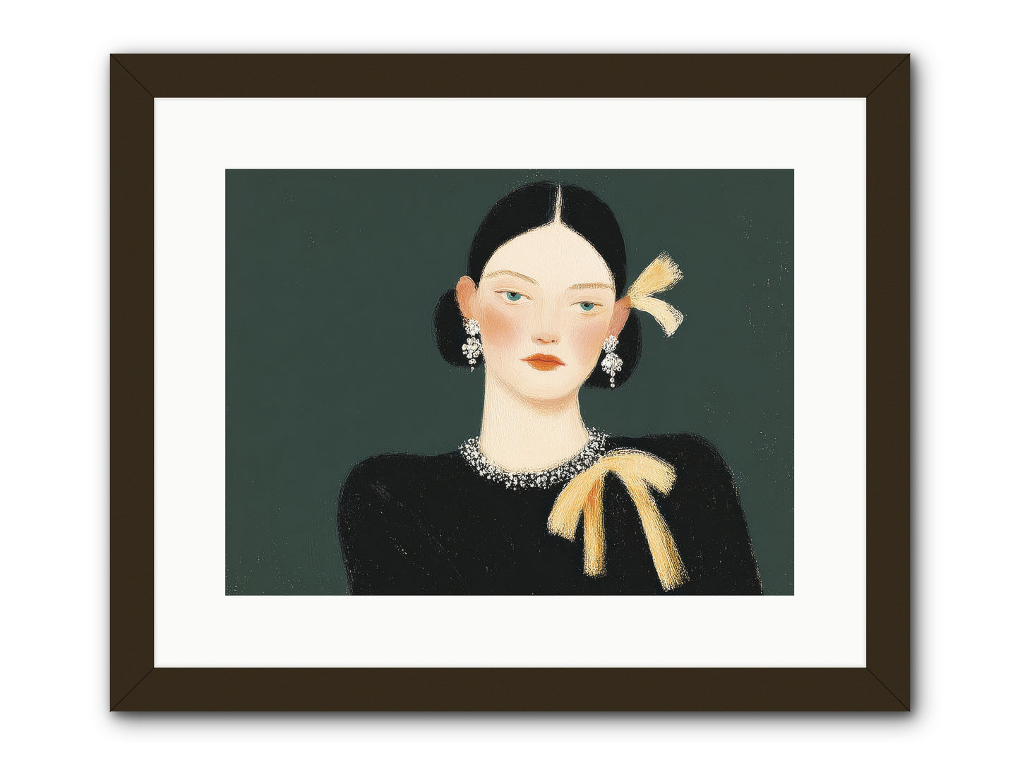 She Tied It Twice -- Framed Print - Black 16x12