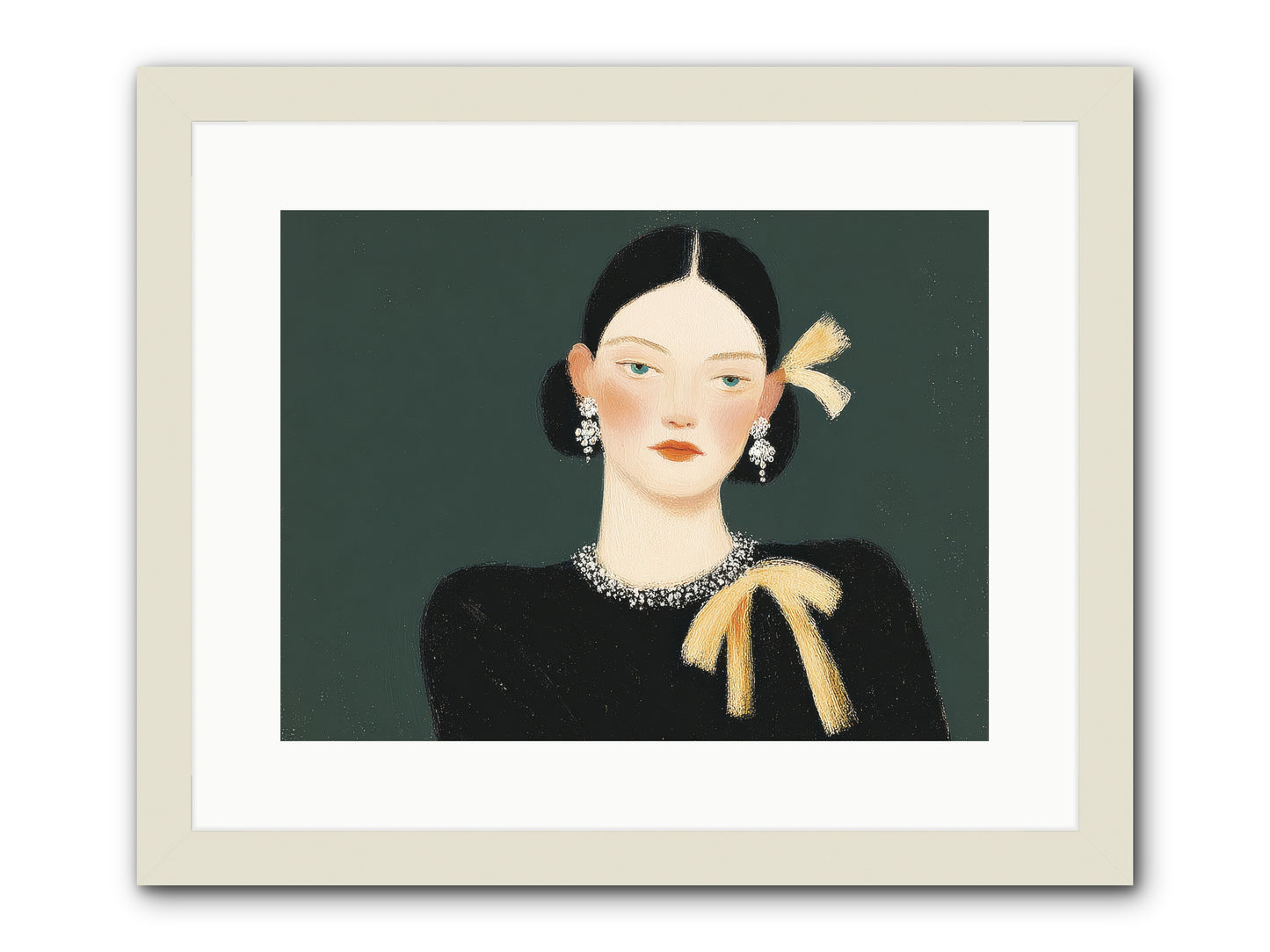 She Tied It Twice -- Framed Print - White 16x12