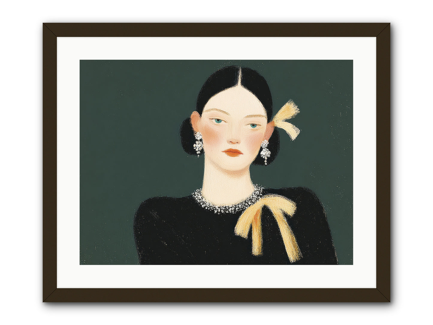 She Tied It Twice -- Framed Print - Black 24x18
