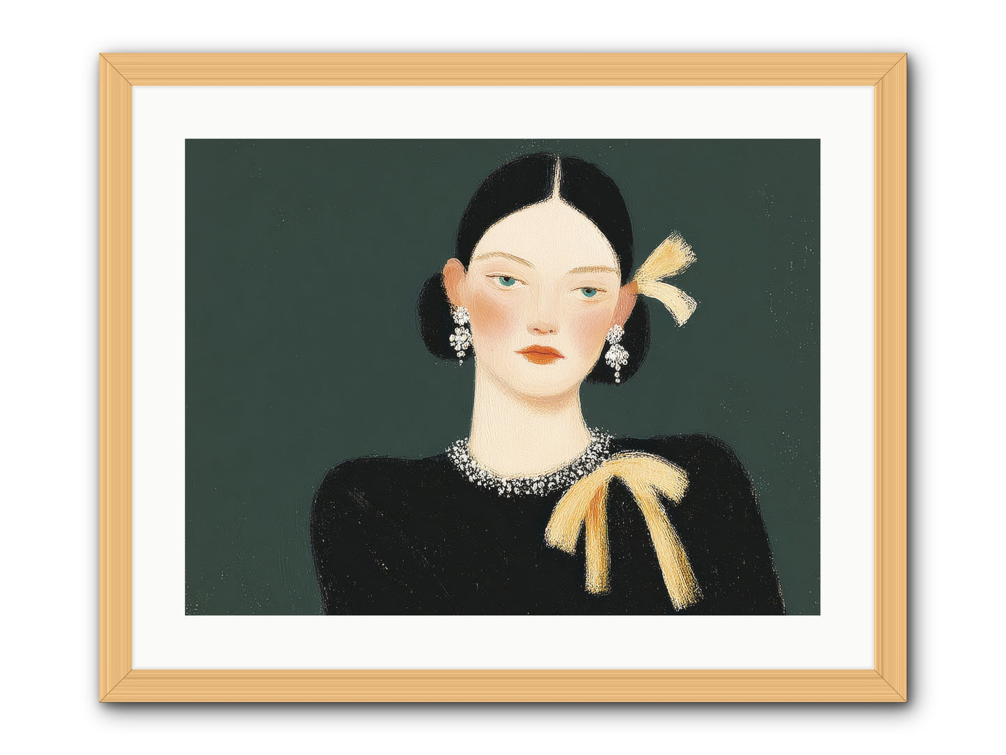 She Tied It Twice -- Framed Print - Natural 24x18