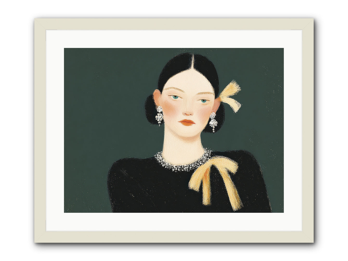 She Tied It Twice -- Framed Print - White 24x18