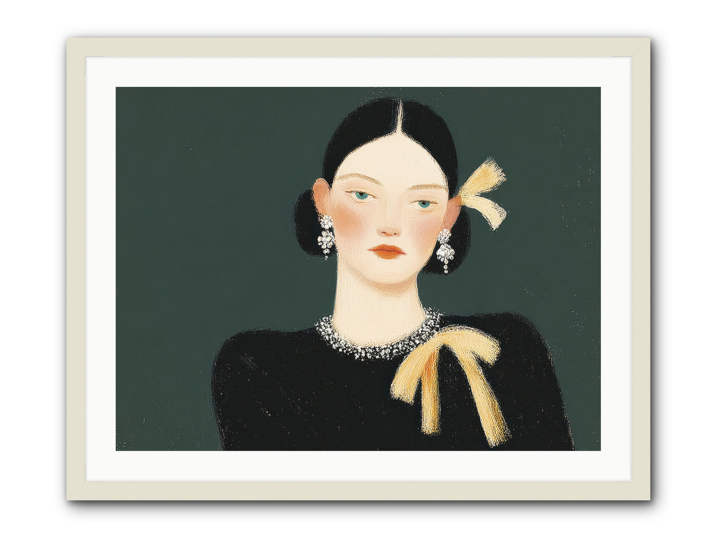 She Tied It Twice -- Framed Print - White 32x24