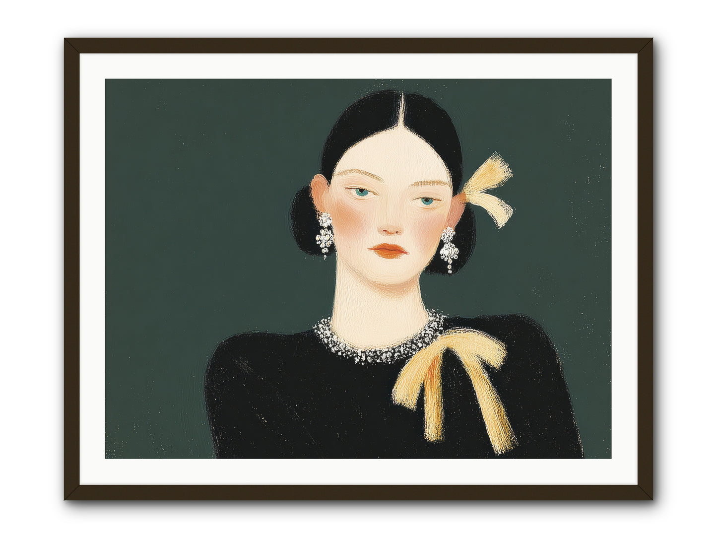 She Tied It Twice -- Framed Print - Black 40x30