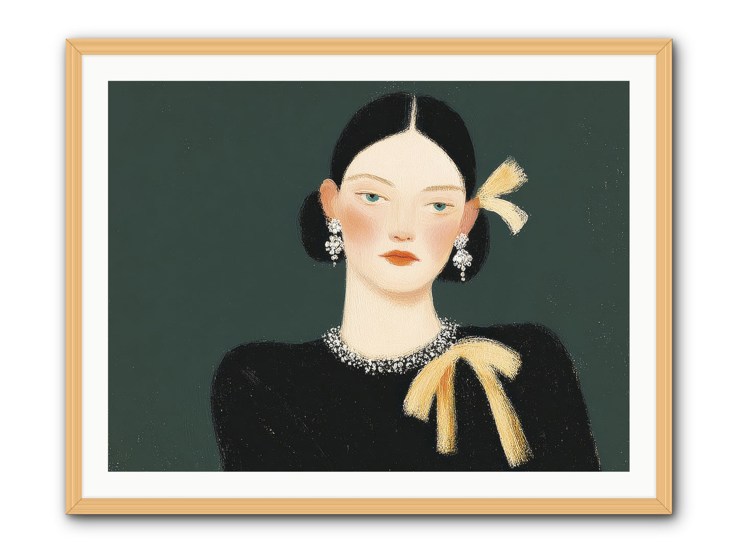 She Tied It Twice -- Framed Print - Natural 40x30