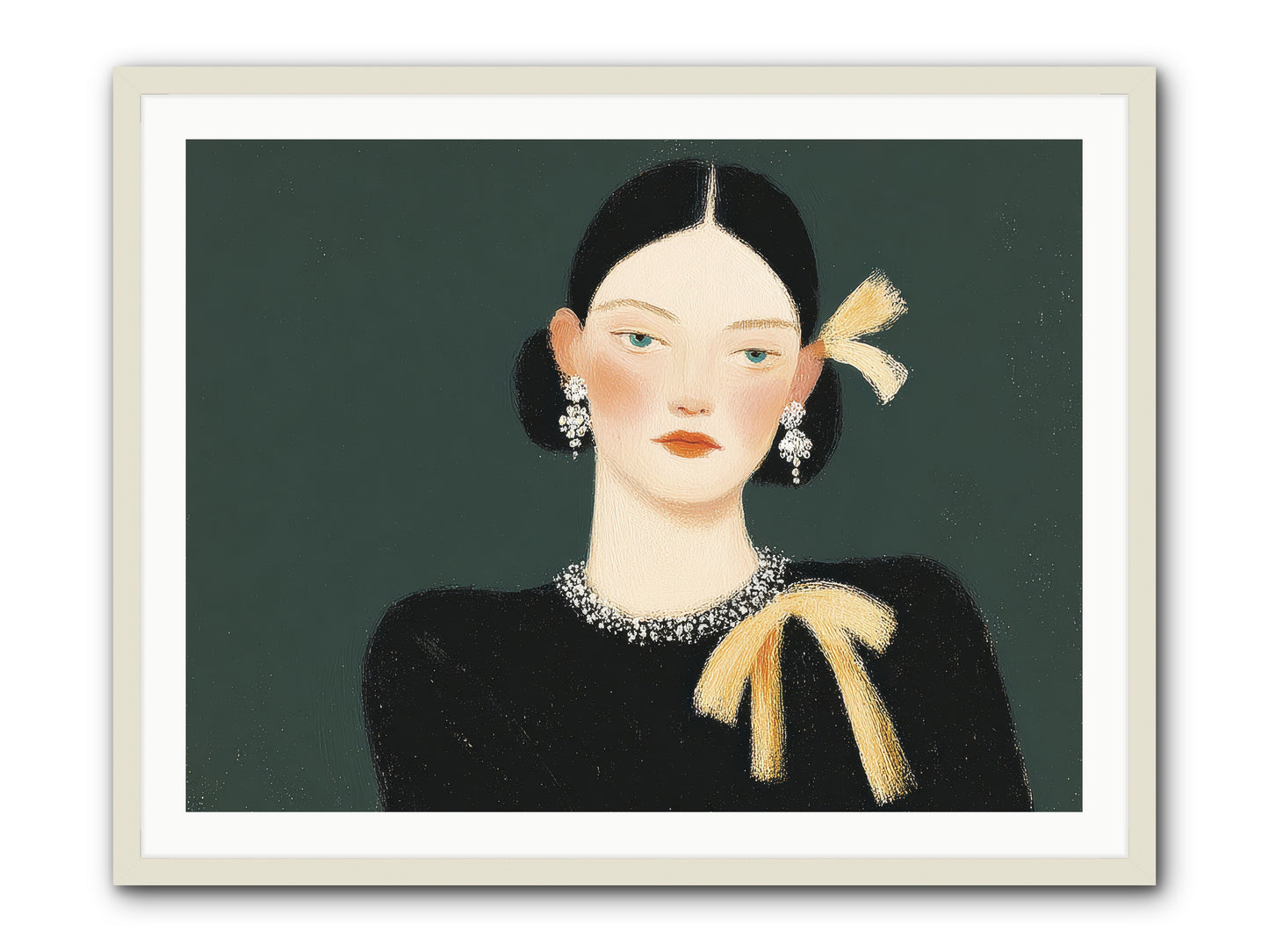 She Tied It Twice -- Framed Print - White 40x30