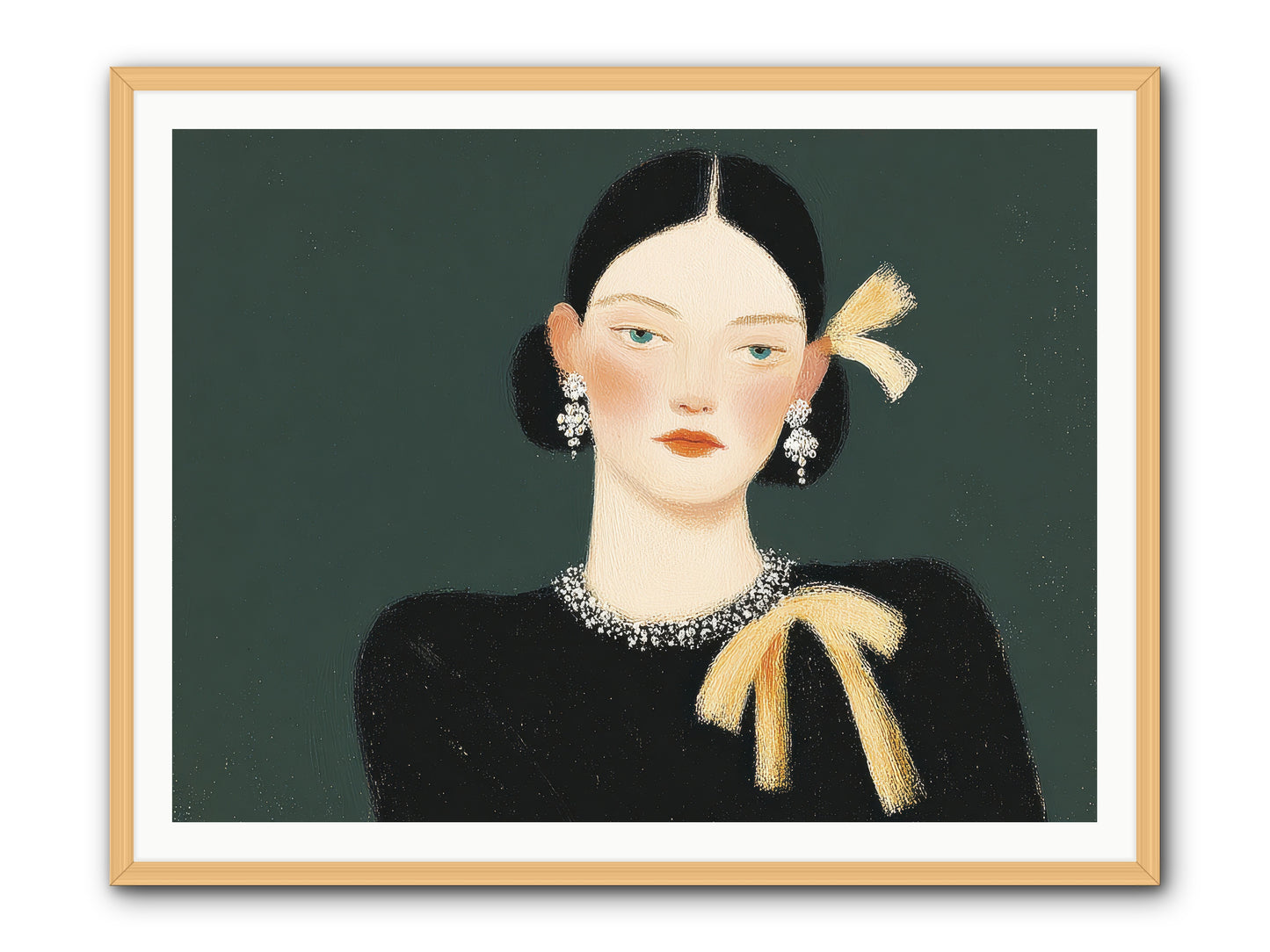 She Tied It Twice -- Framed Print - Natural 48x36
