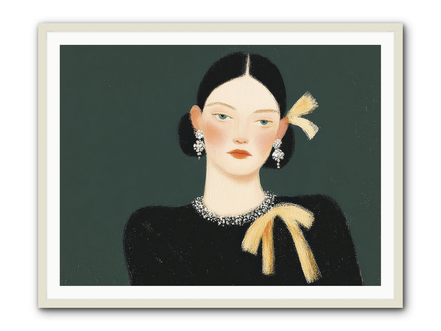 She Tied It Twice -- Framed Print - White 48x36