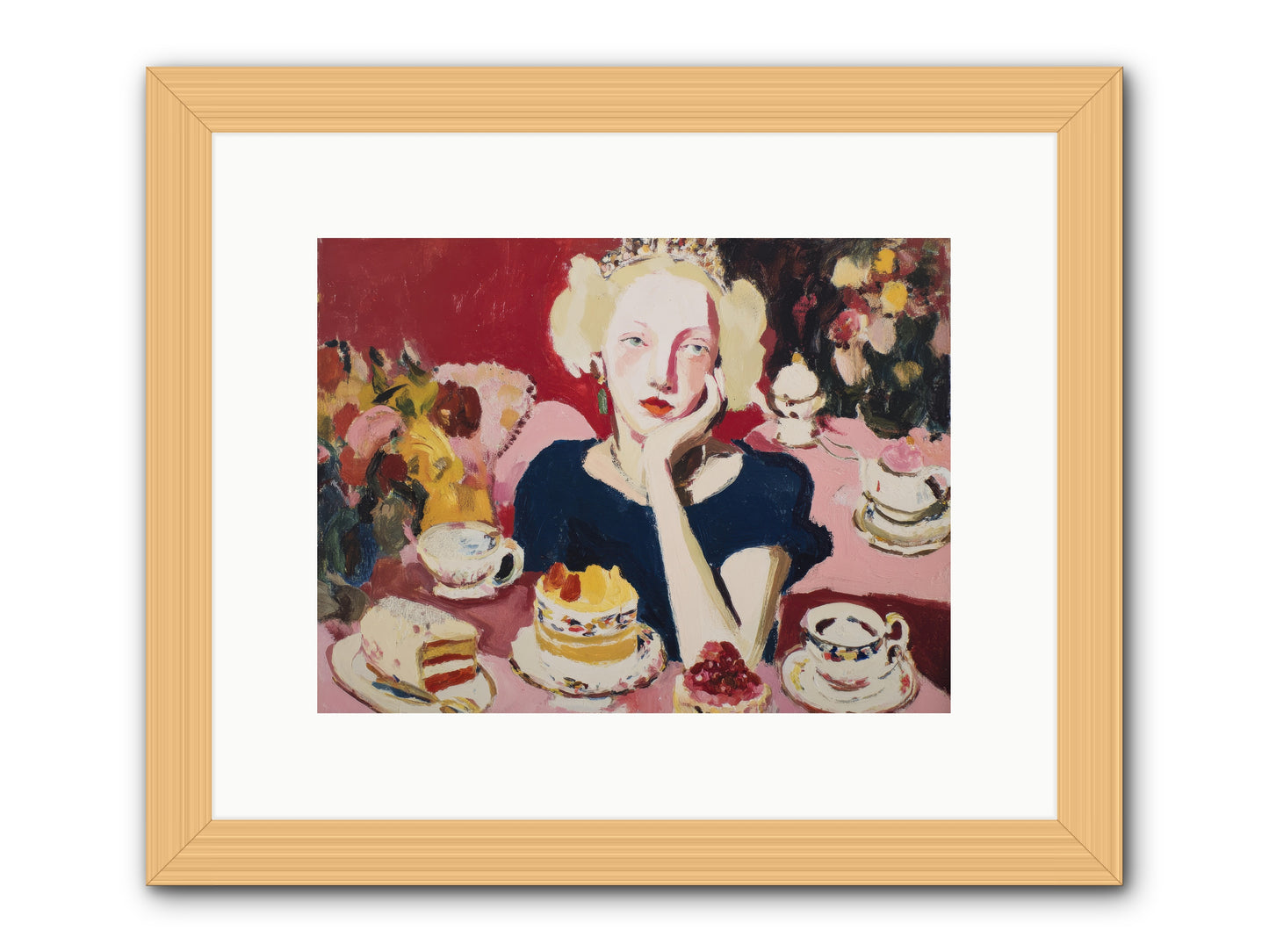 She Waited -- Framed Print - Natural 12x9