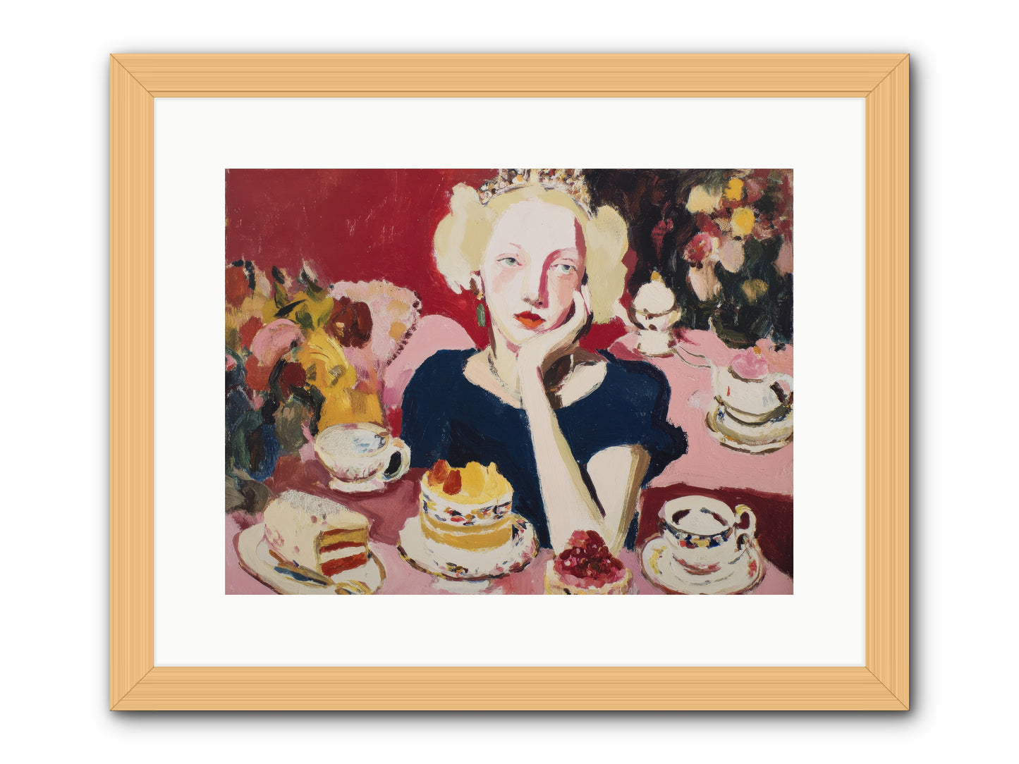 She Waited -- Framed Print - Natural 16x12