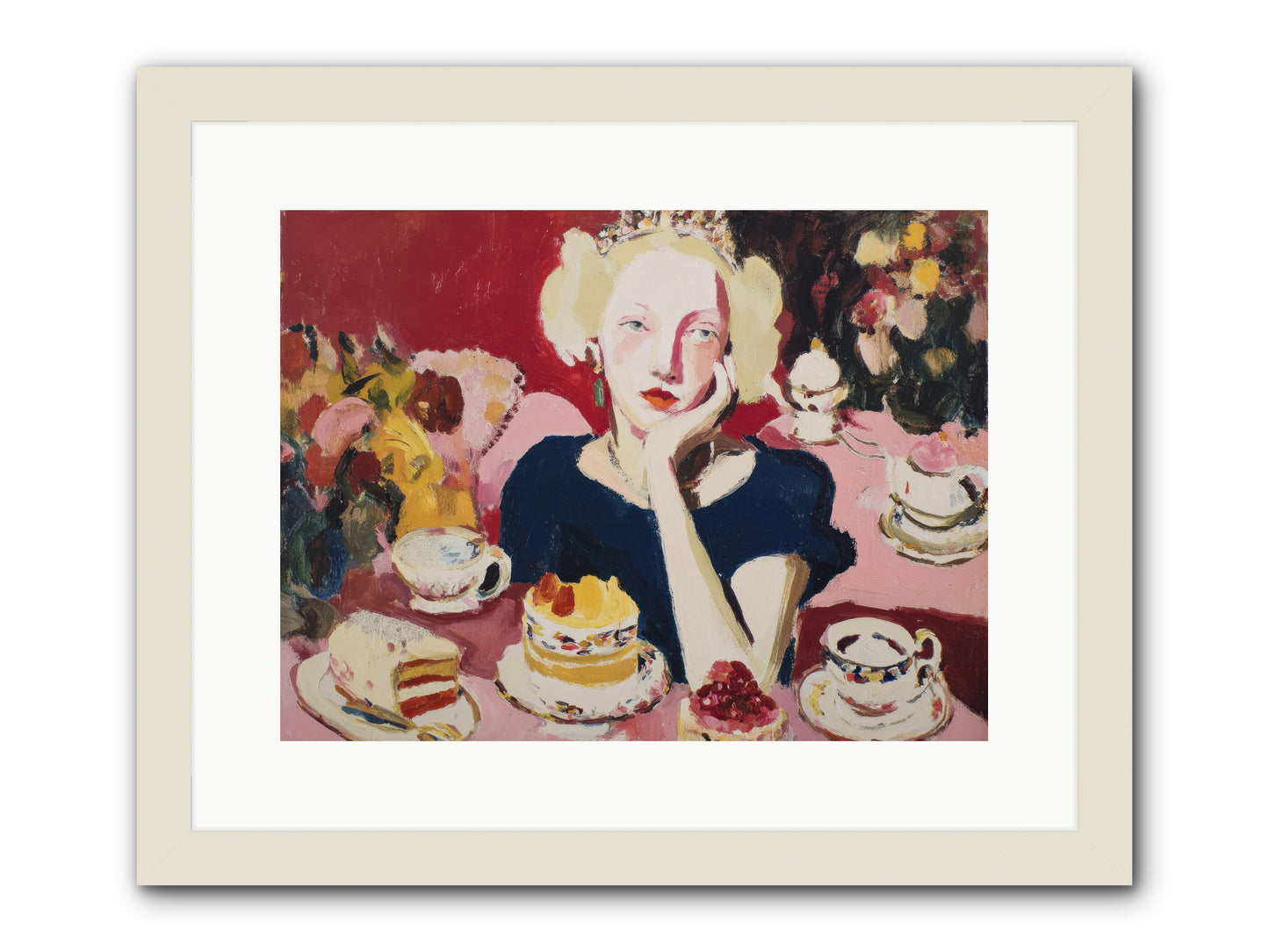 She Waited -- Framed Print - White 16x12
