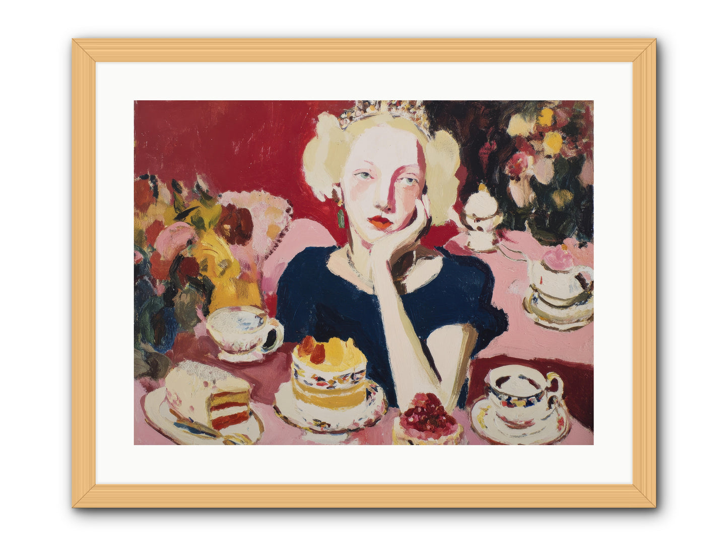 She Waited -- Framed Print - Natural 24x18