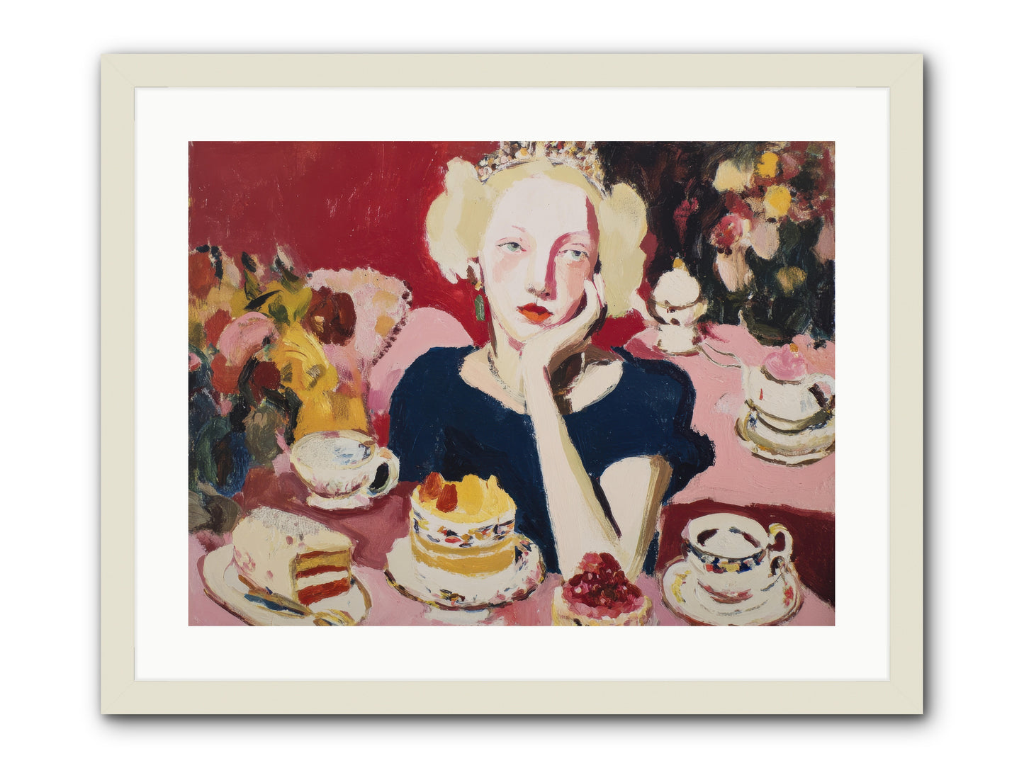 She Waited -- Framed Print - White 24x18