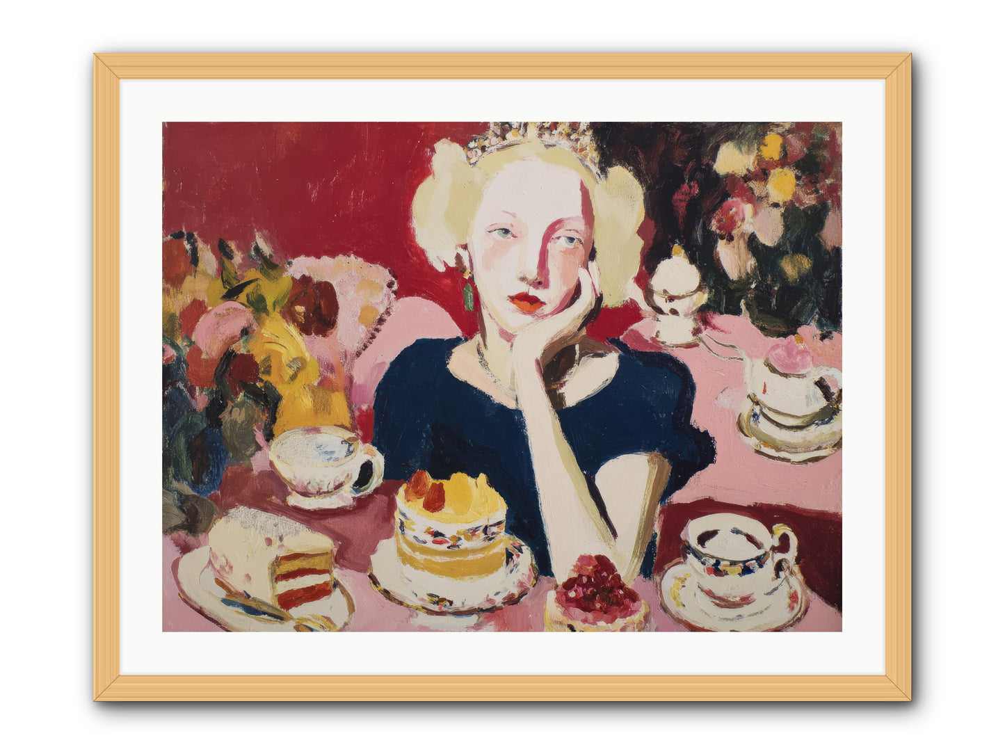 She Waited -- Framed Print - Natural 32x24