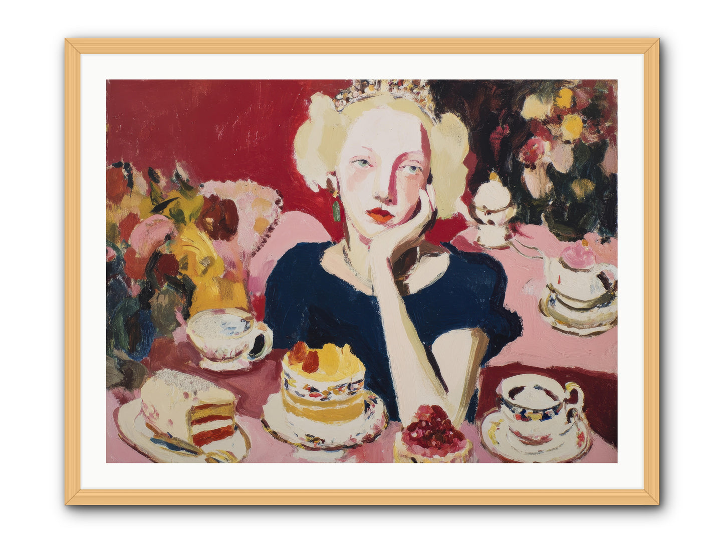 She Waited -- Framed Print - Natural 40x30