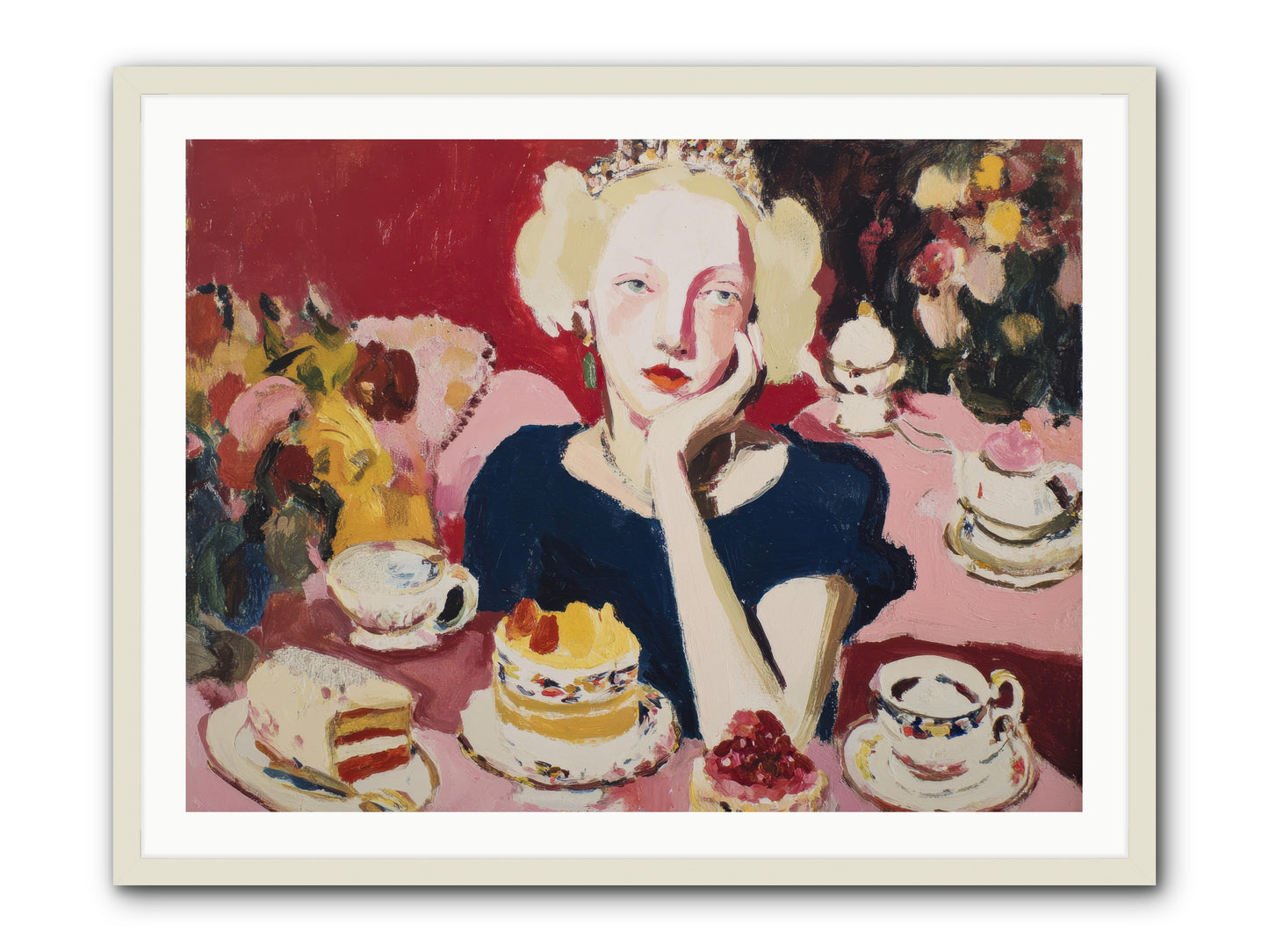 She Waited -- Framed Print - White 40x30