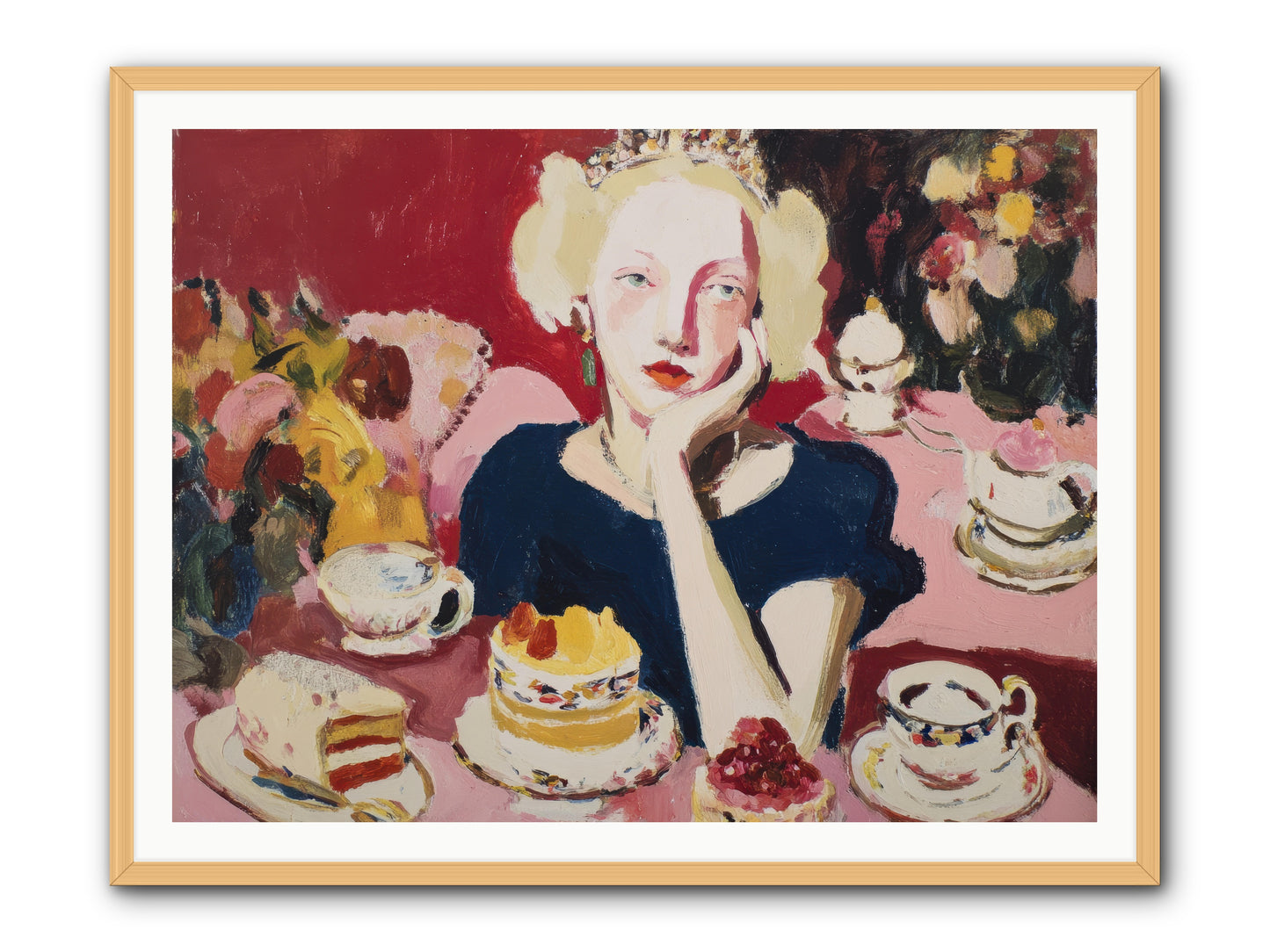 She Waited -- Framed Print - Natural 48x36