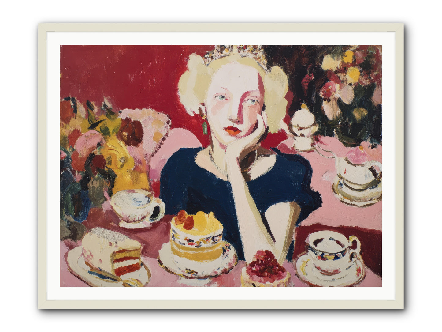 She Waited -- Framed Print - White 48x36