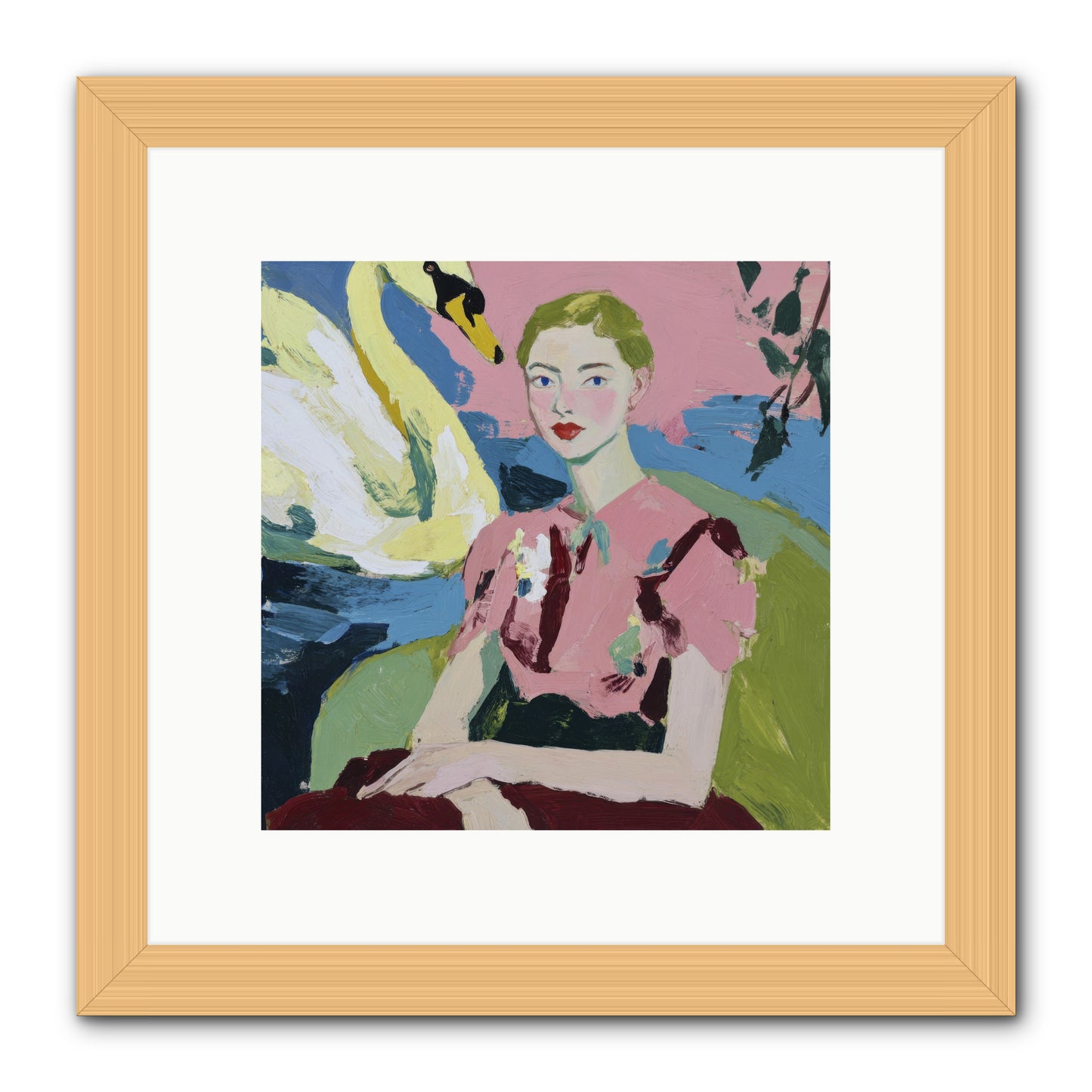 She Waited There -- Framed Print - Natural 10x10